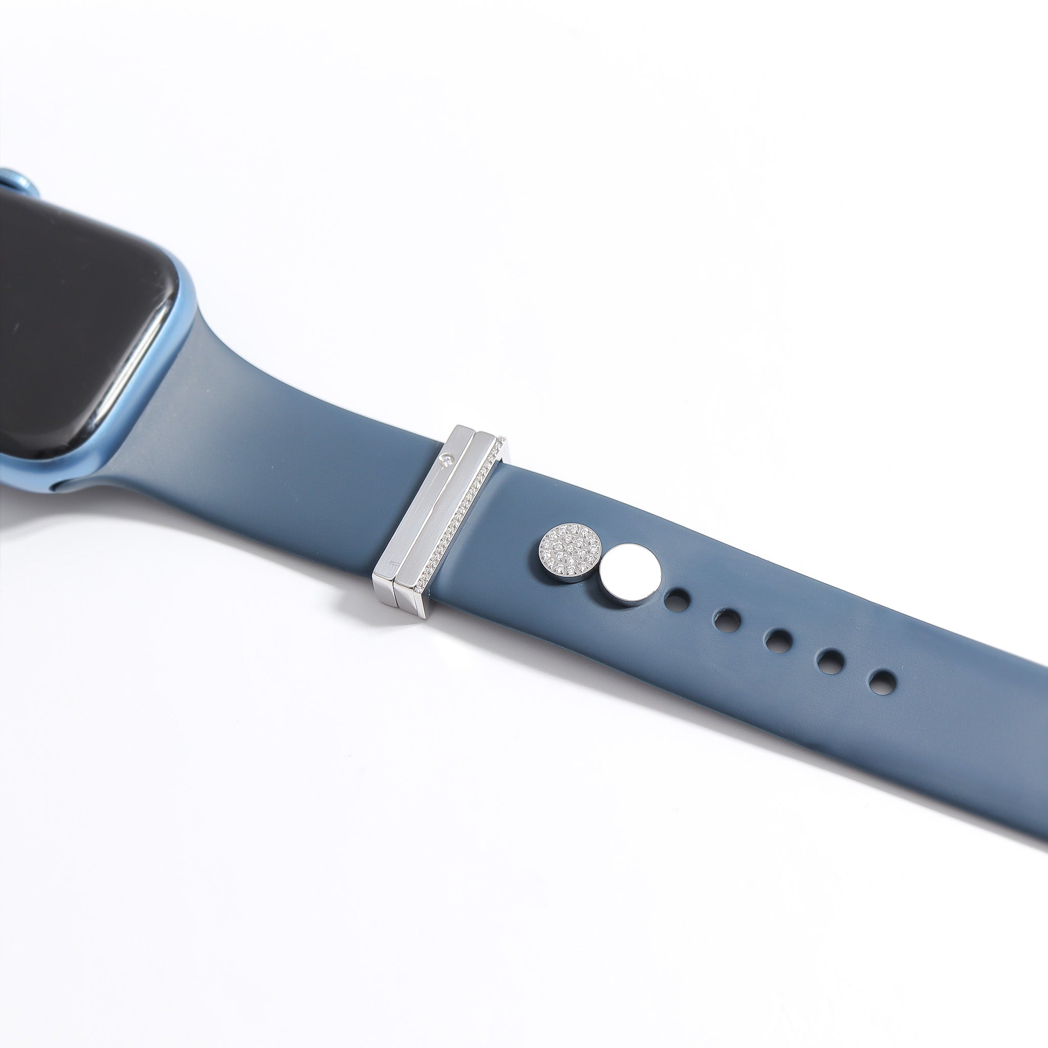 Stainless Steel Engravable 2 Piece Round Smart Watch Charm Set / SBB0360、mySite、dreamappss