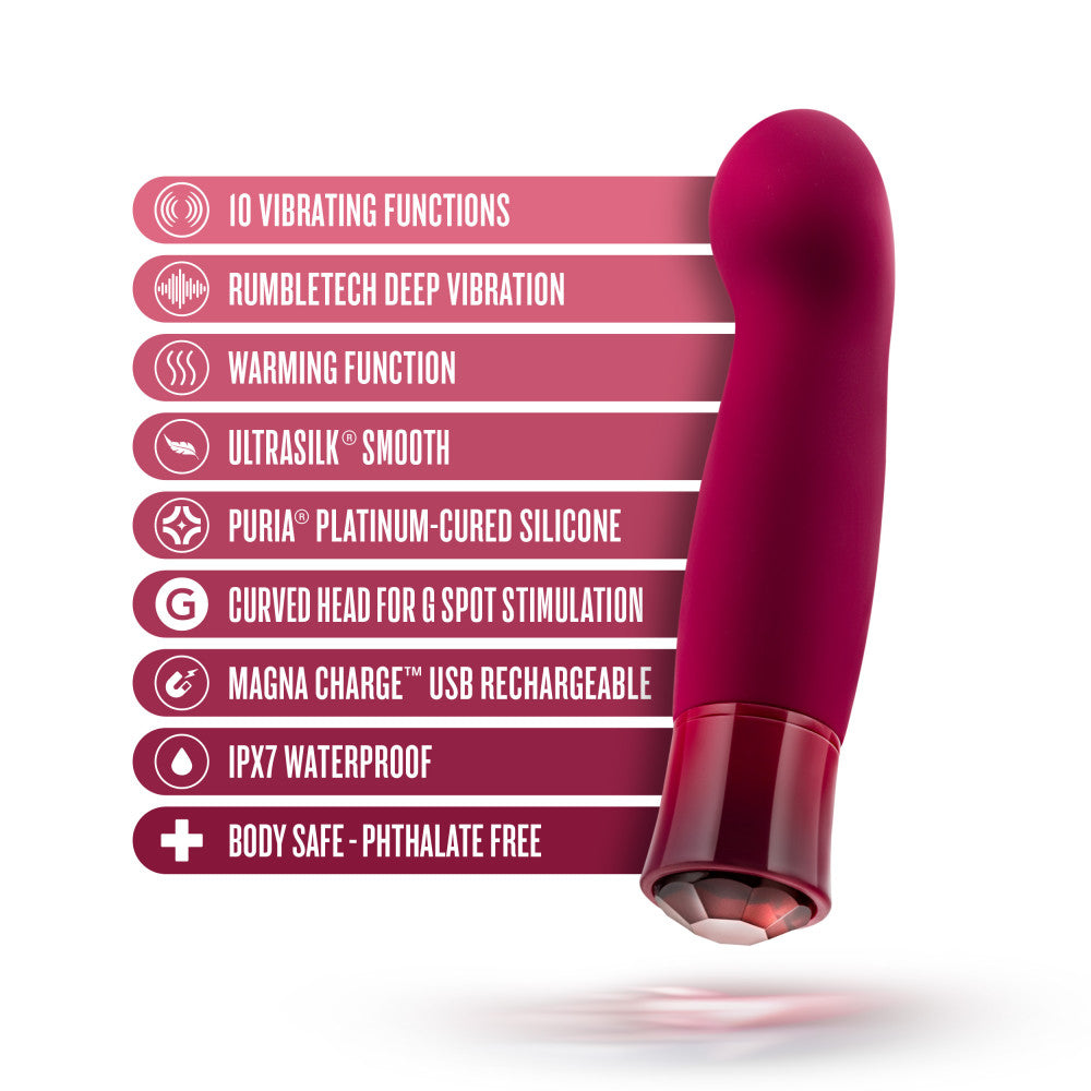 Oh My Gem By Blush® | Classy: 5.5 Inch Warming G Spot Stimulation Vibrator in Garnet with Powerful RumboTech™ Technology、mySite、bottomscart