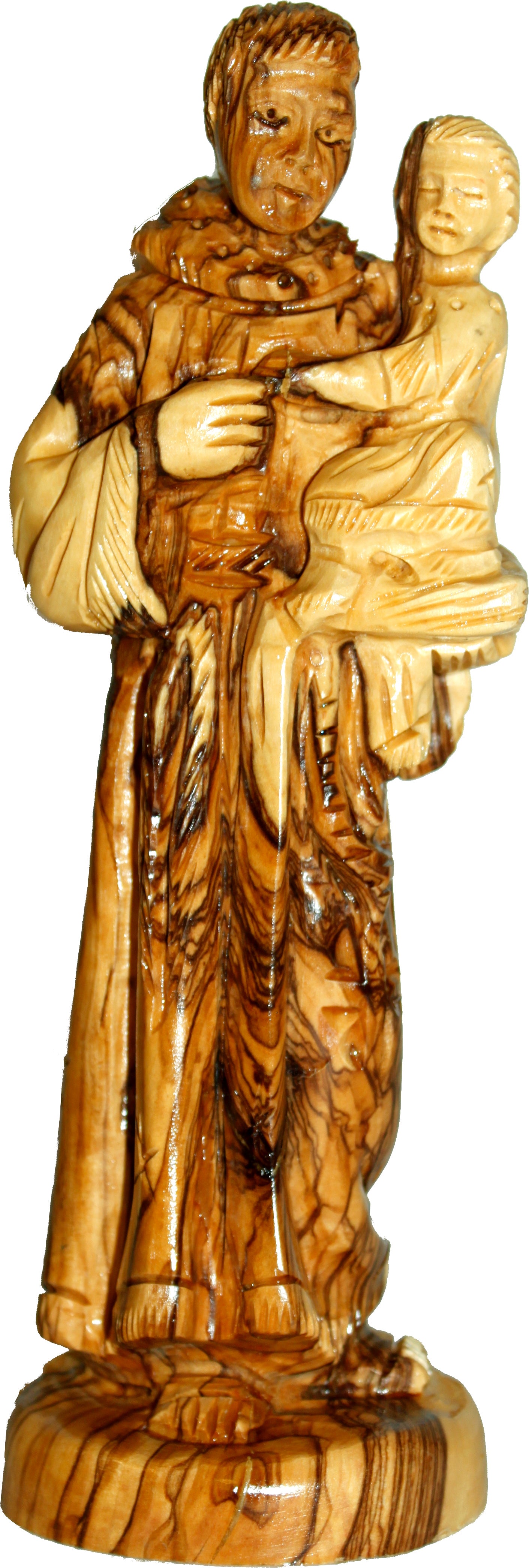  Holy Land Market Saint Anthony Carved in Olive Wood Figure Statue - 9 Inches、mySite、elrpsem3k