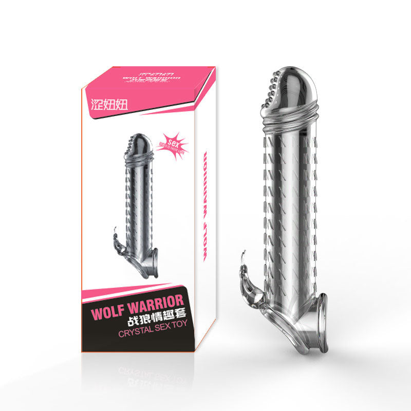 Wolf Warrior Silicone Penis Sleeve | Transparent | Extra Girth | Climax Delay、mySite、bottomscart