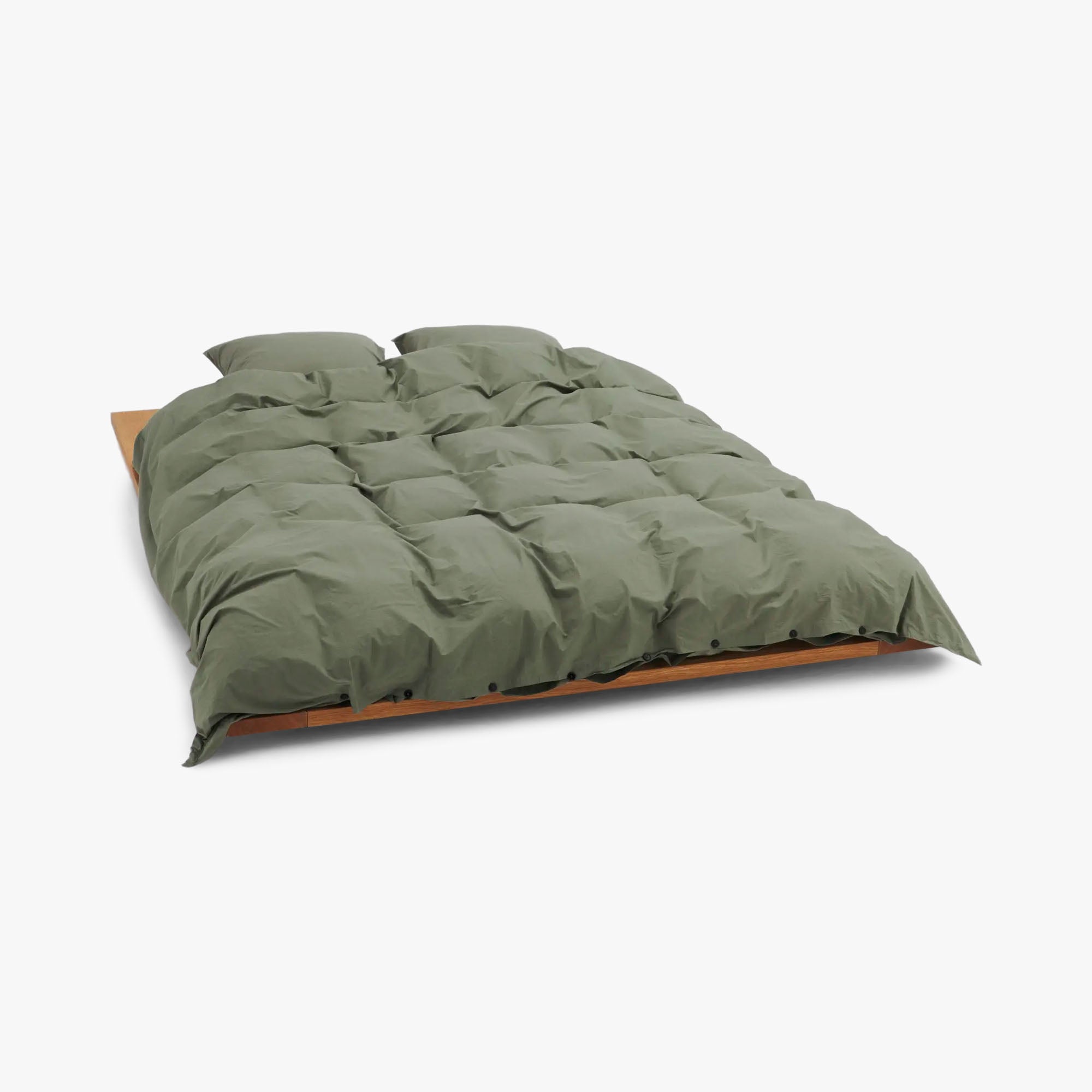  Tekla Cotton Percale Duvet Cover Queen / Olive Green、mySite、merchandisen