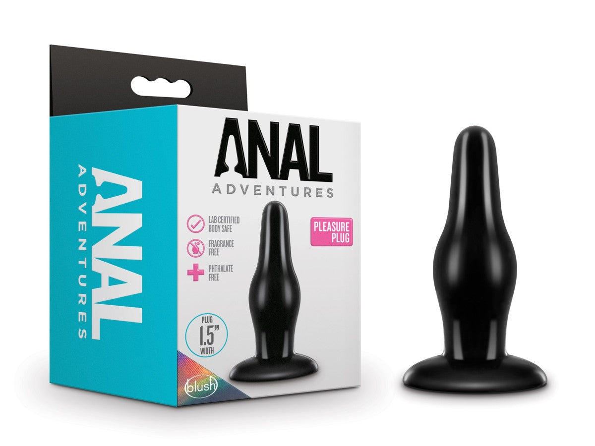 Anal Adventures By Blush® | Pleasure Black 4.25-Inch Anal Plug、mySite、bottomscart