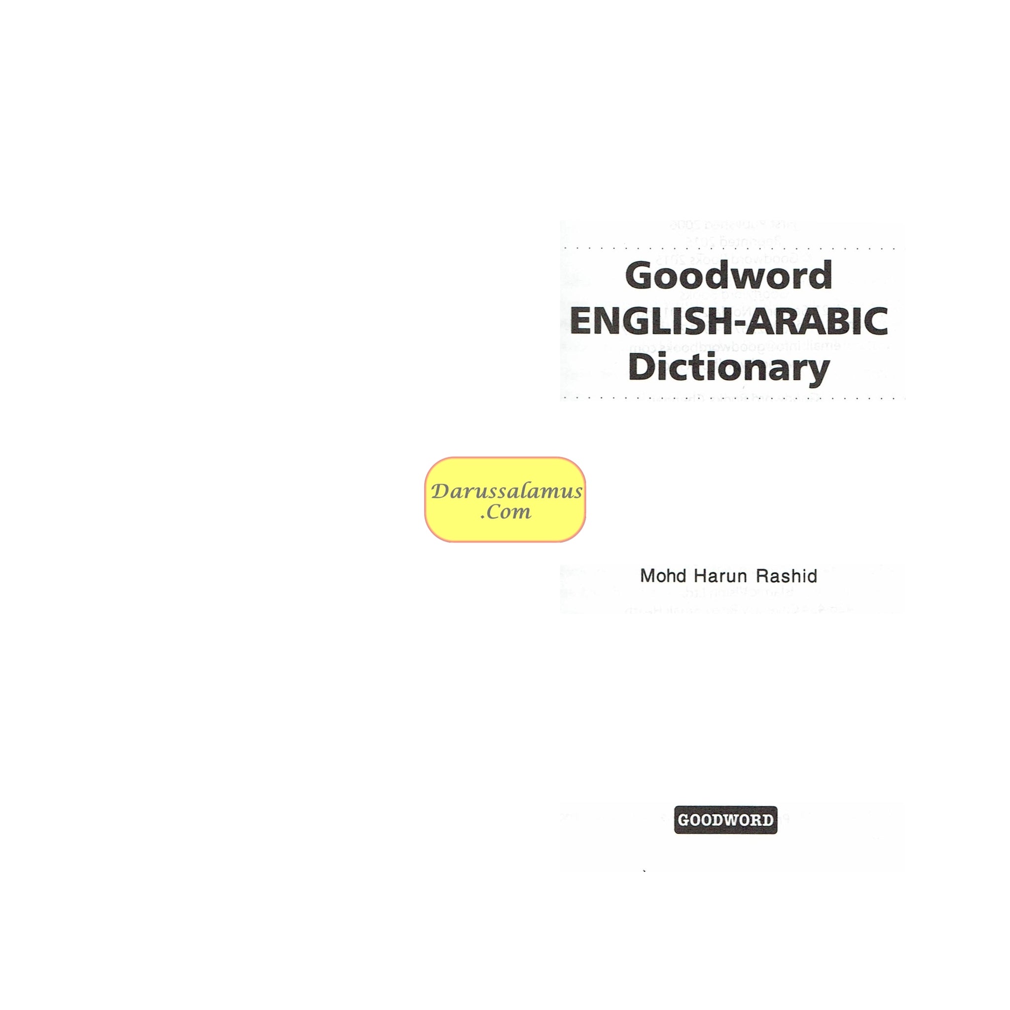 Goodword English-Arabic Dictionary By Mohd Harun Rashid、mySite、topwebapps