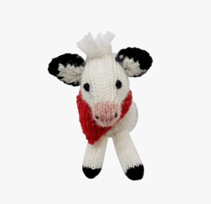 Adorable Cow Handmade Knit Ornaments from Peru Skiing Cow or Holstein、mySite、g9winljtr