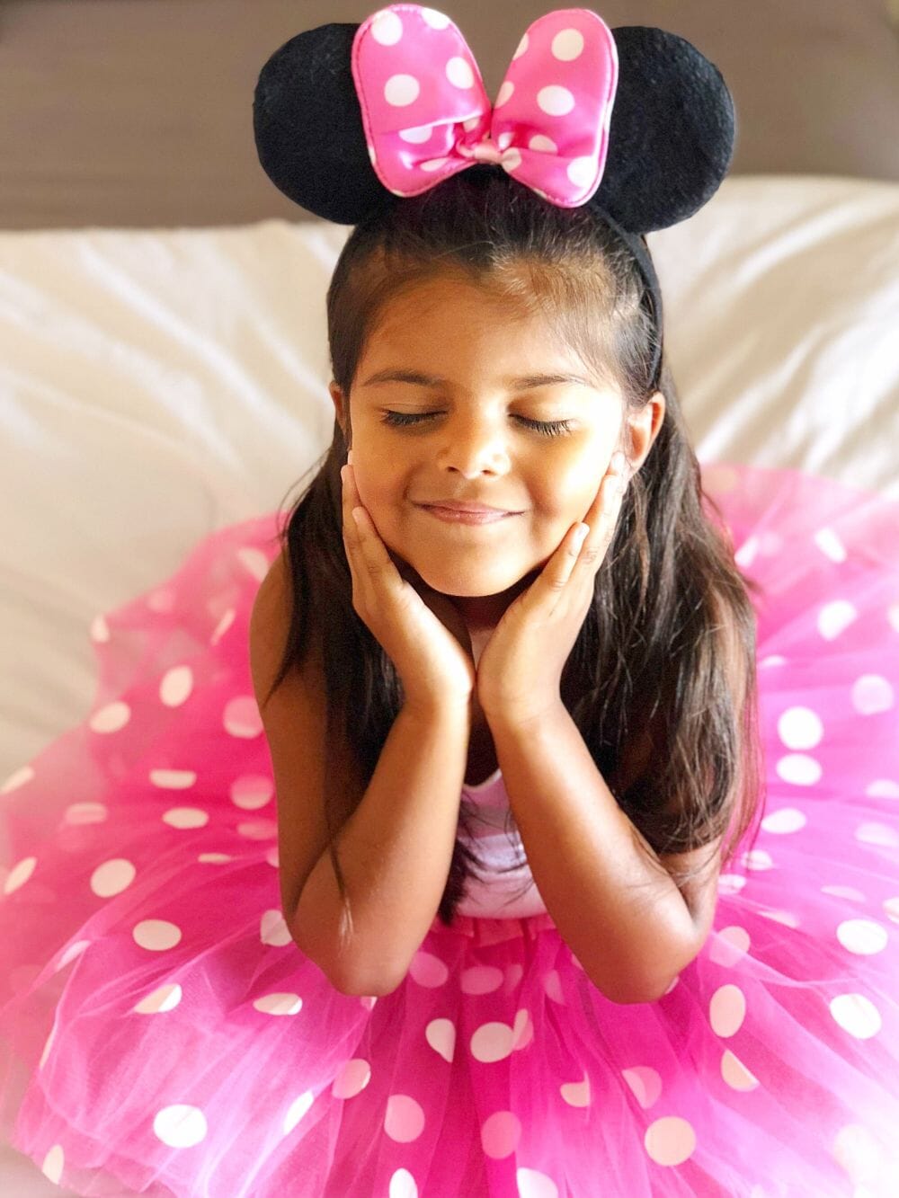 Neon Pink Polka Dot Mouse Girls Headband Ears, Kid or Adult Costume Accessories、mySite、camillekostekn