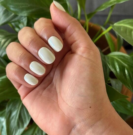 White Jelly Chrome - Press-On | Extra Short | Round、mySite、solidvoid