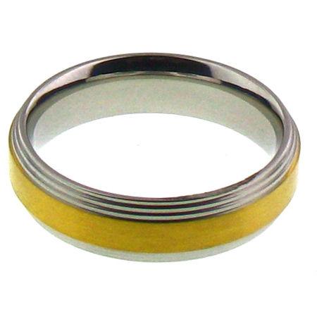 Gold Center Grooved Edge Stainless Steel Ring / GRJ0007、mySite、dreamappss