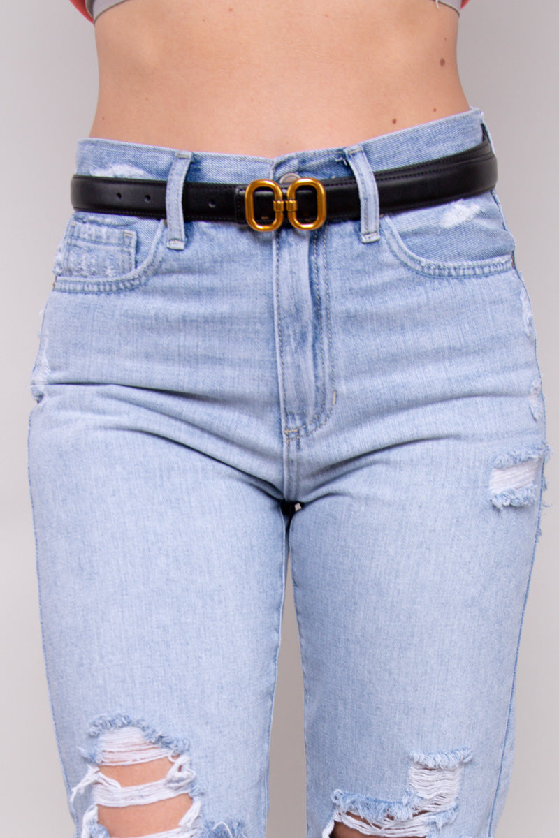 Double Oval Linked Belt-Black、mySite、hinf8tx79