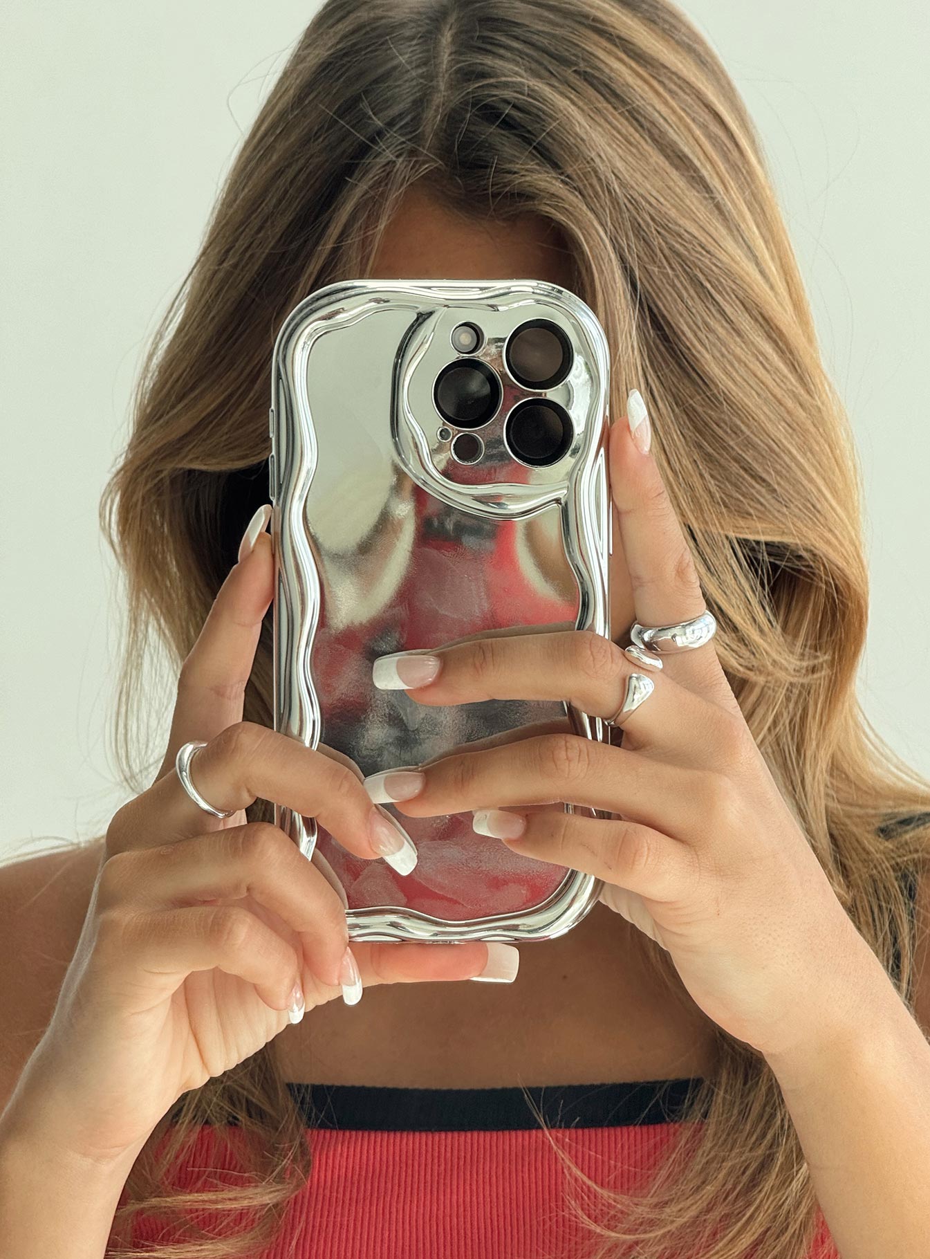 Run The World iPhone Case Silver、mySite、solidvoid