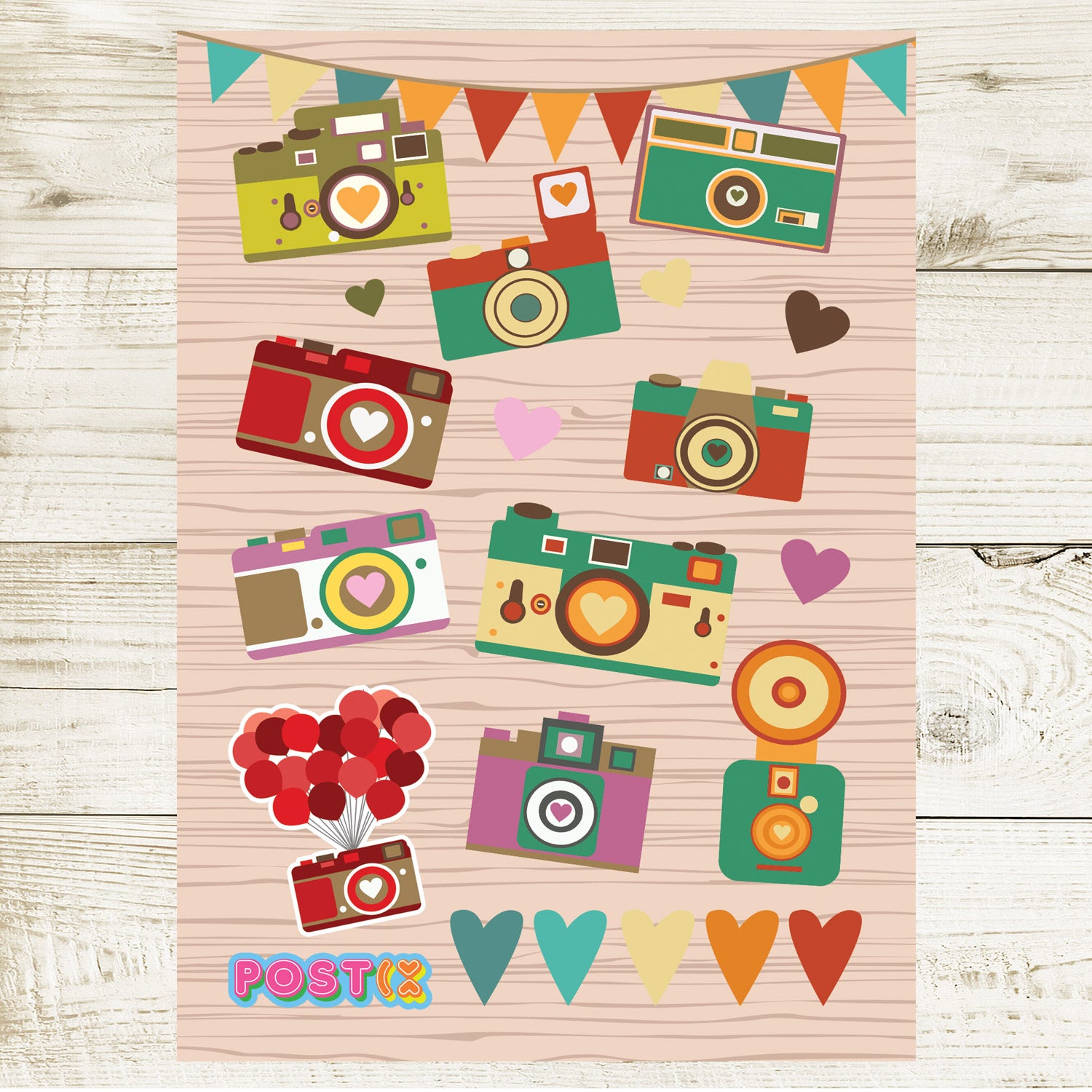  Vintage Cameras Sticker Sheet、mySite、ghnorth