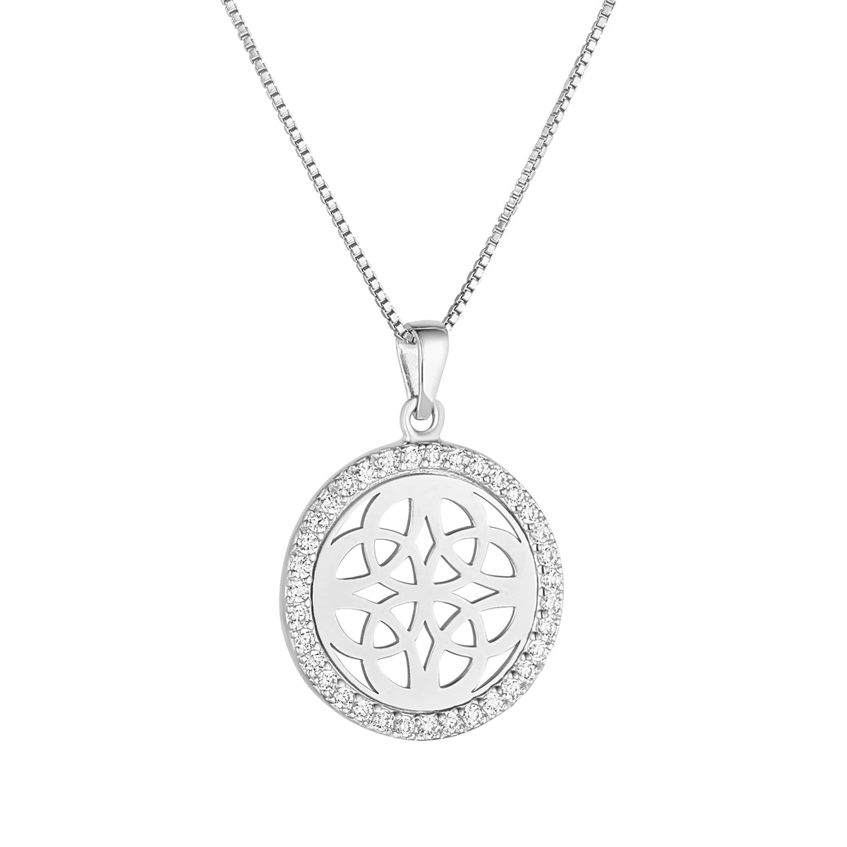 Sterling Silver Cz Round Celtic Knot Necklace、mySite、botmansion