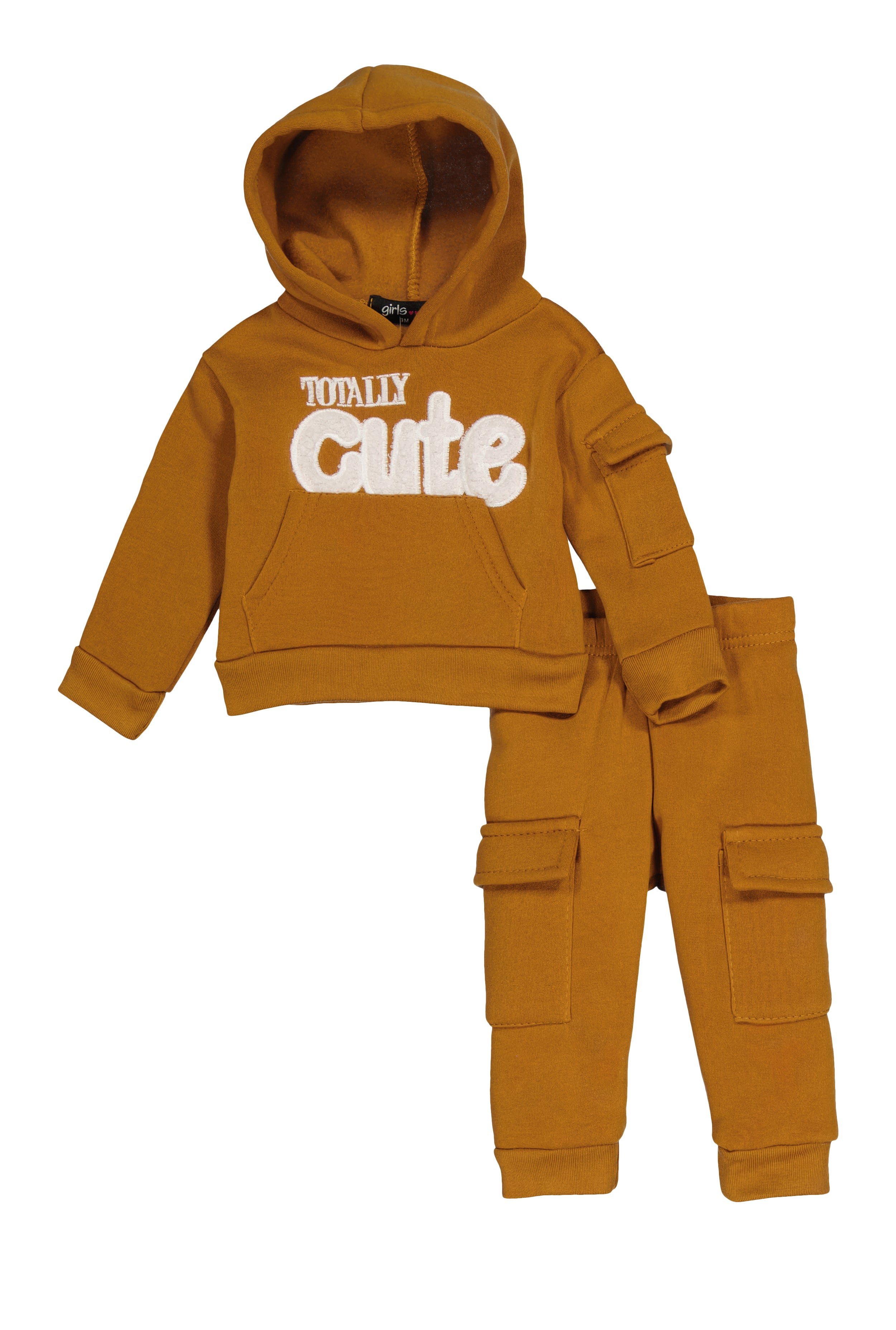 Baby Girl 0-9M Totally Cute Chenille Graphic Hoodie and Joggers、mySite、camillekostekn