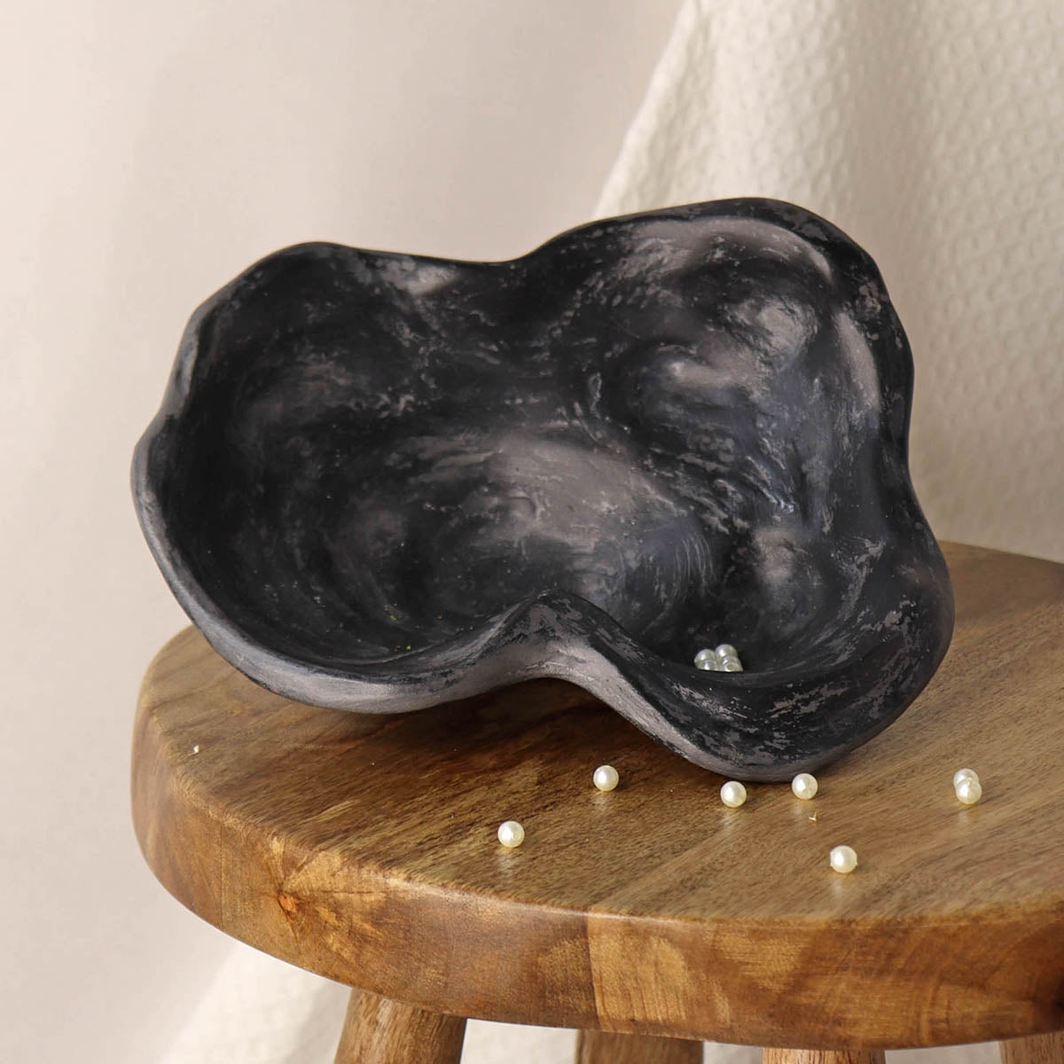 Marble Serving Bowl Platter | Black | Set of 2、mySite、camillekostekn