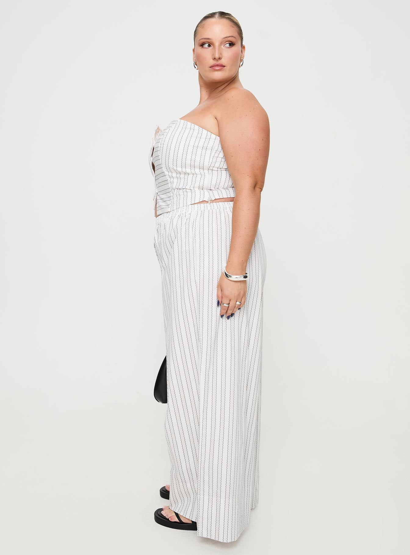 Boarder Pants White Stripe Curve、mySite、solidvoid