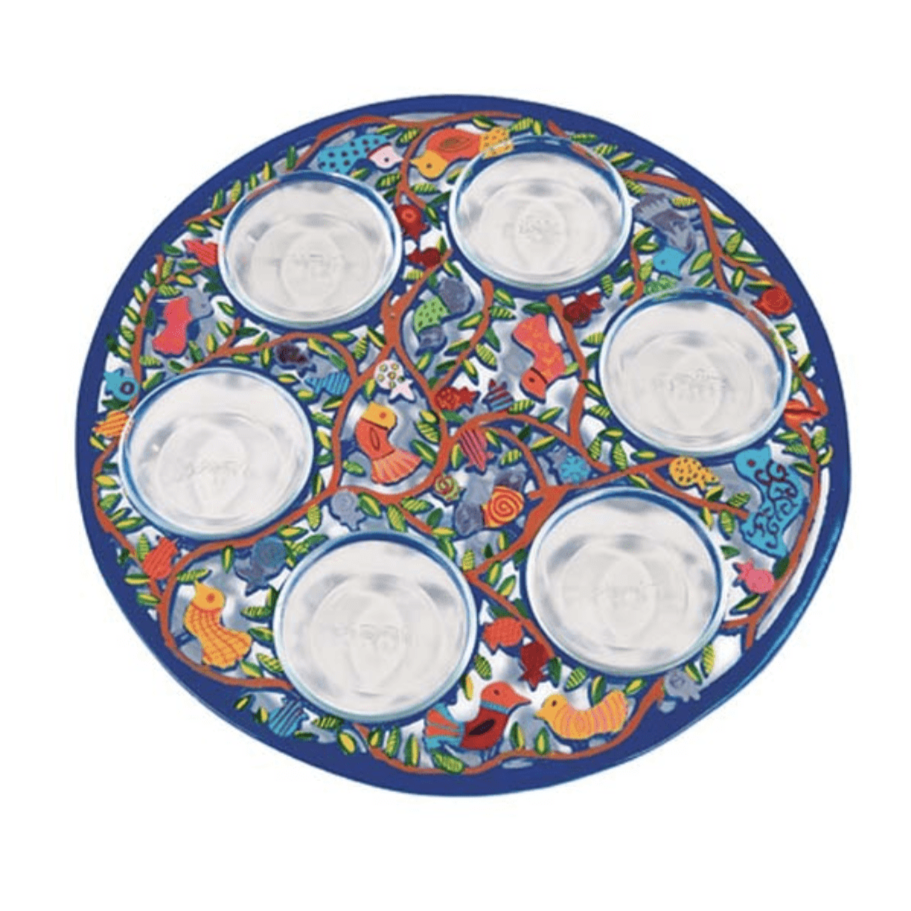 Hand-Painted Aluminum Birds Seder Plate by Yair Emanuel、mySite、topwebapps