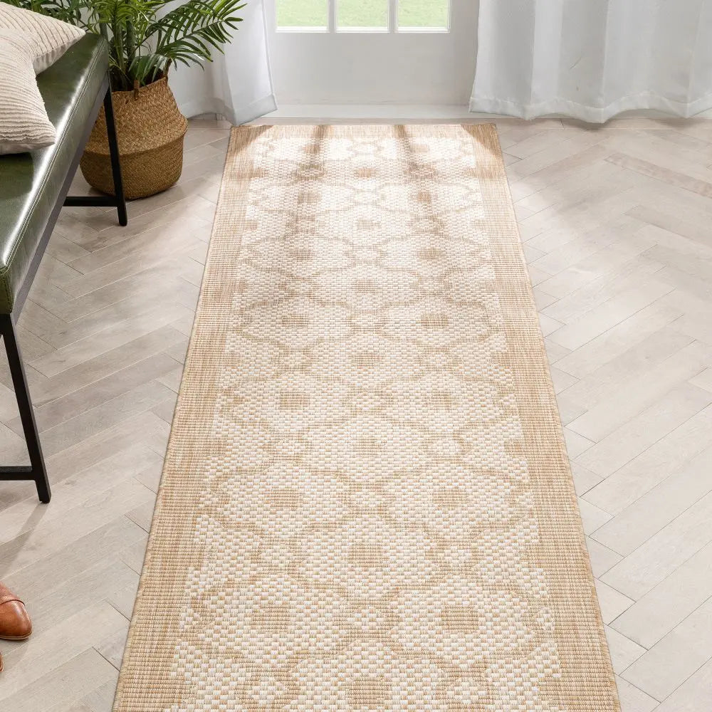 Sol Nordic Lattice Trellis Indoor Outdoor Beige Flatweave Rug、mySite、gigharbornorthrealestate