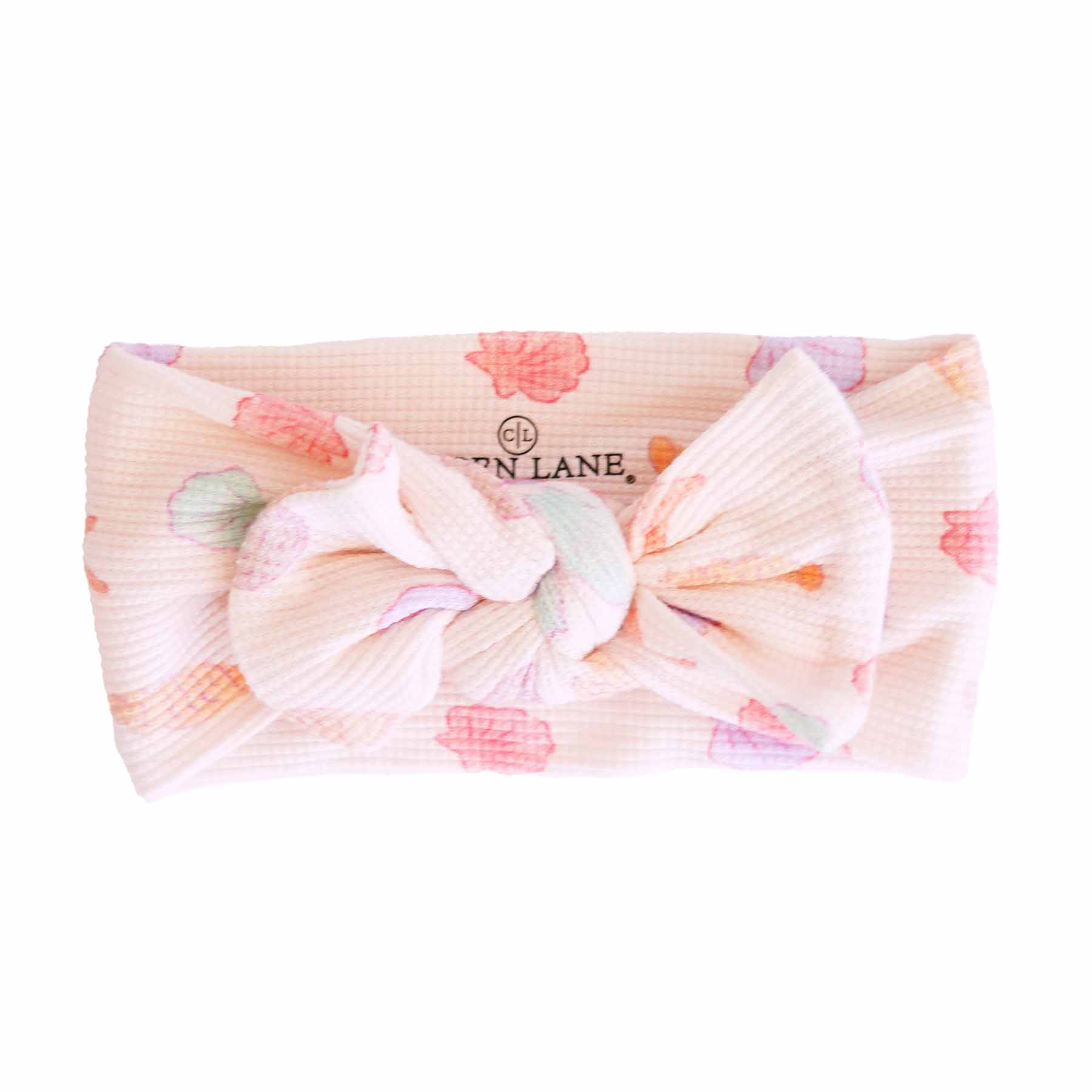  Saltwater Shells Bamboo Waffle Knit Large Bow Headwrap、mySite、layawaytickets