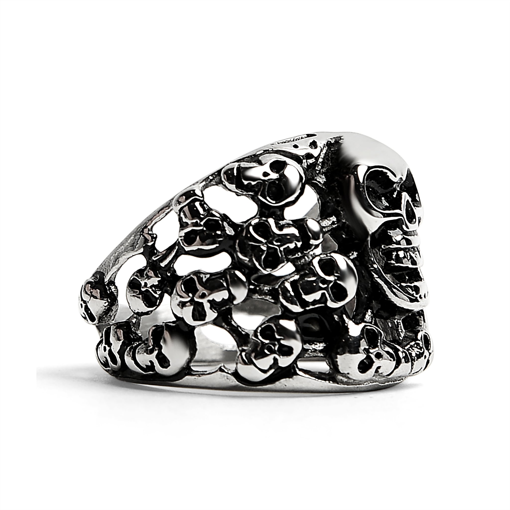 Stainless Steel Polished Multiple Skulls Ring / SCR2058、mySite、dreamappss