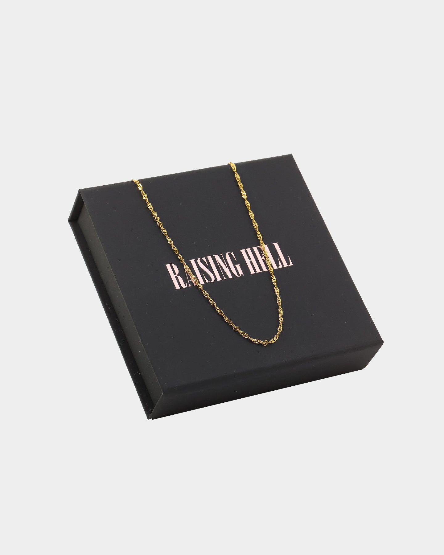 Raising Hell Women's Customisable Twist Necklace Gold、mySite、zt4zffjzw