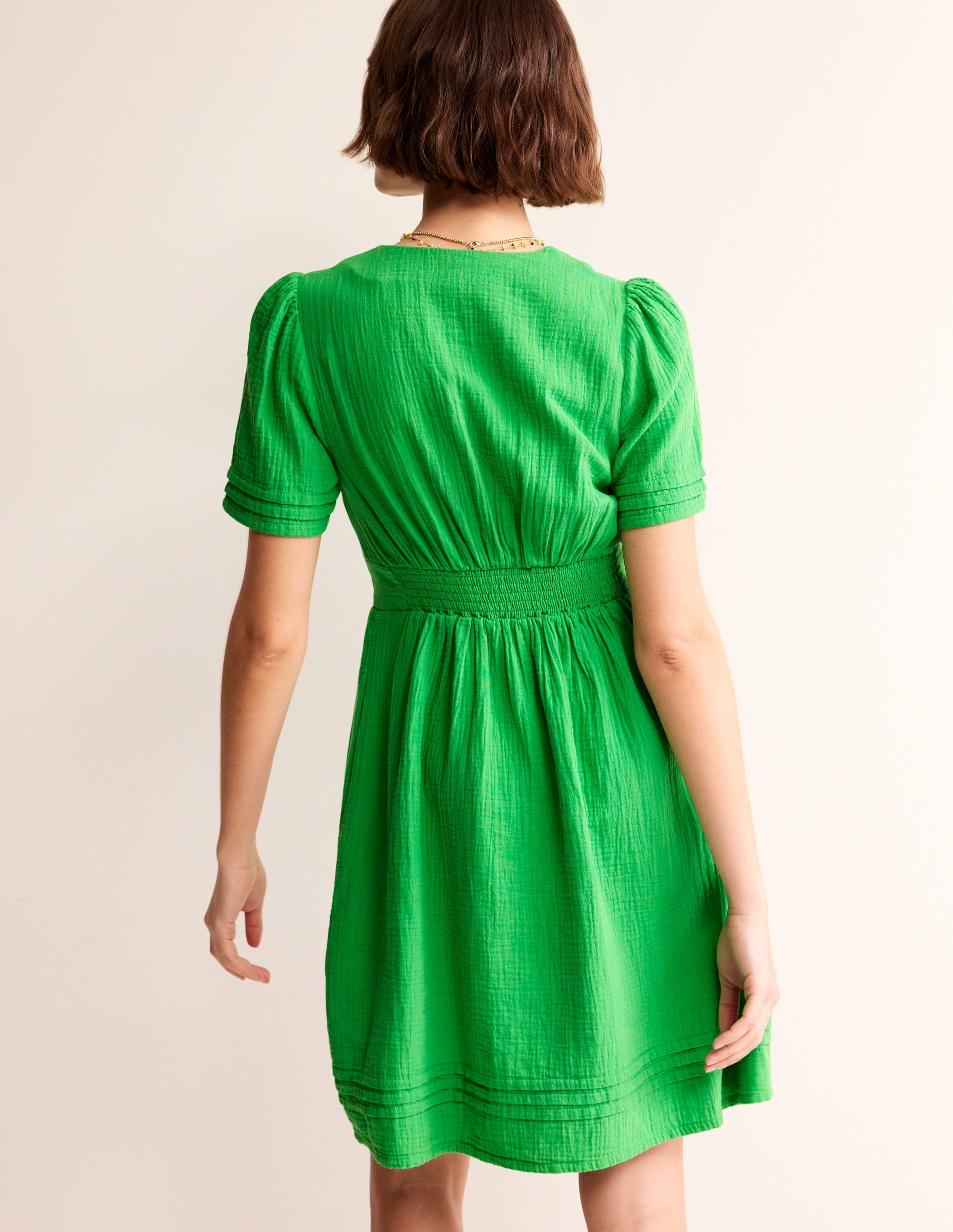  Eve Double Cloth Short Dress-Kelly Green、mySite、ashleygrahame