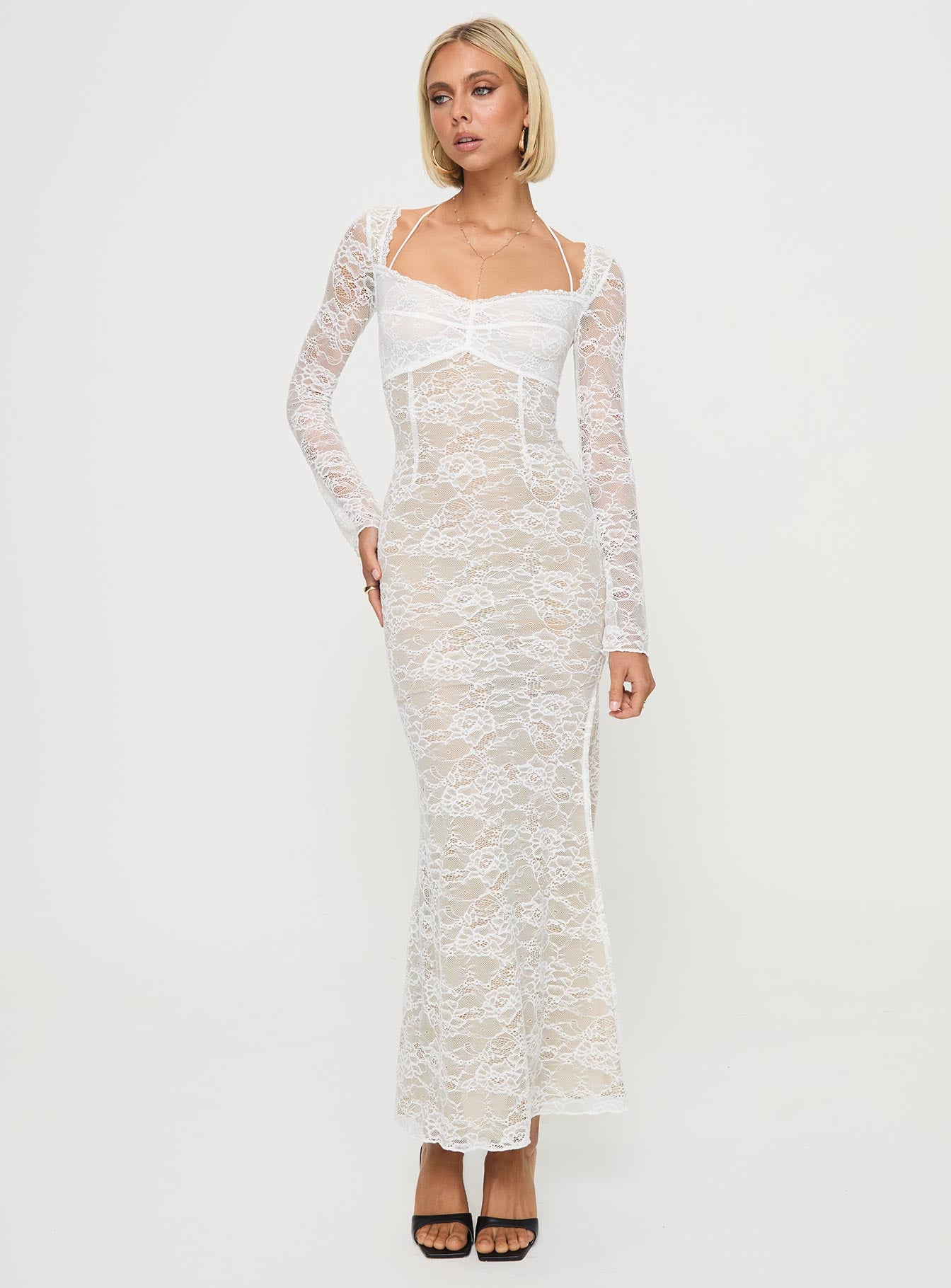 Aubriella Lace Maxi Dress Cream、mySite、solidvoid