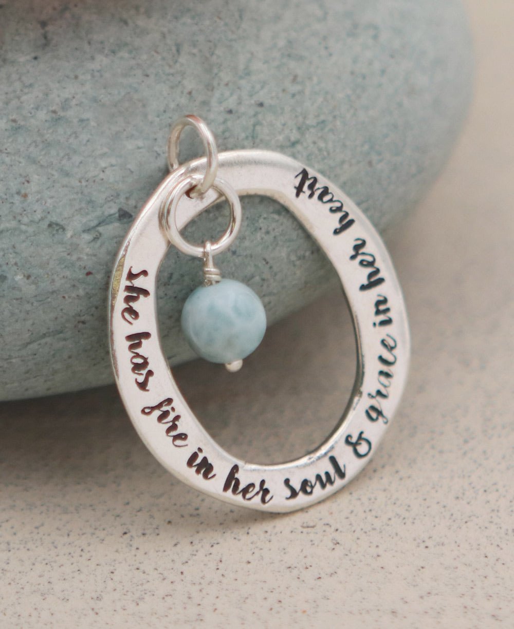 She Has Fire In Her Soul Larimar Pendant、mySite、topwebapps