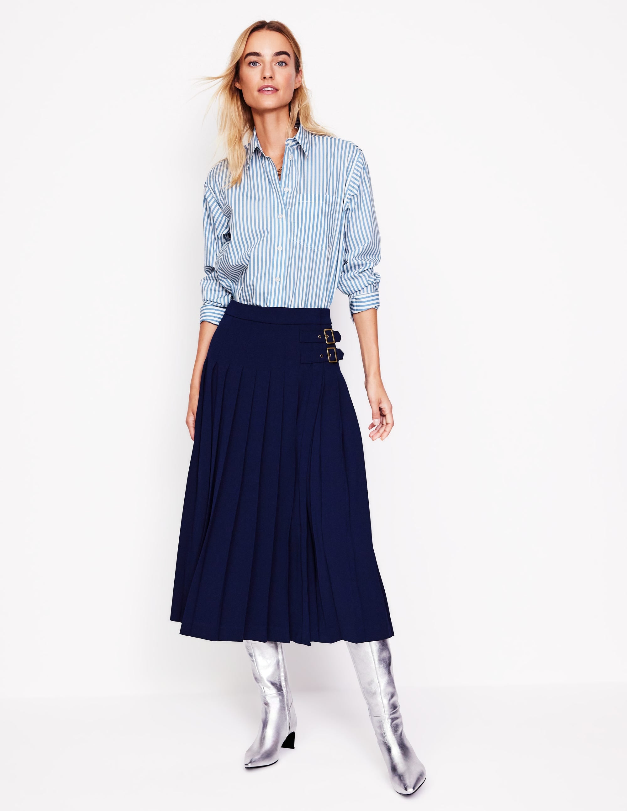  Connie Relaxed Cotton Shirt-Ticking Stripe Union Jack、mySite、ashleygrahame