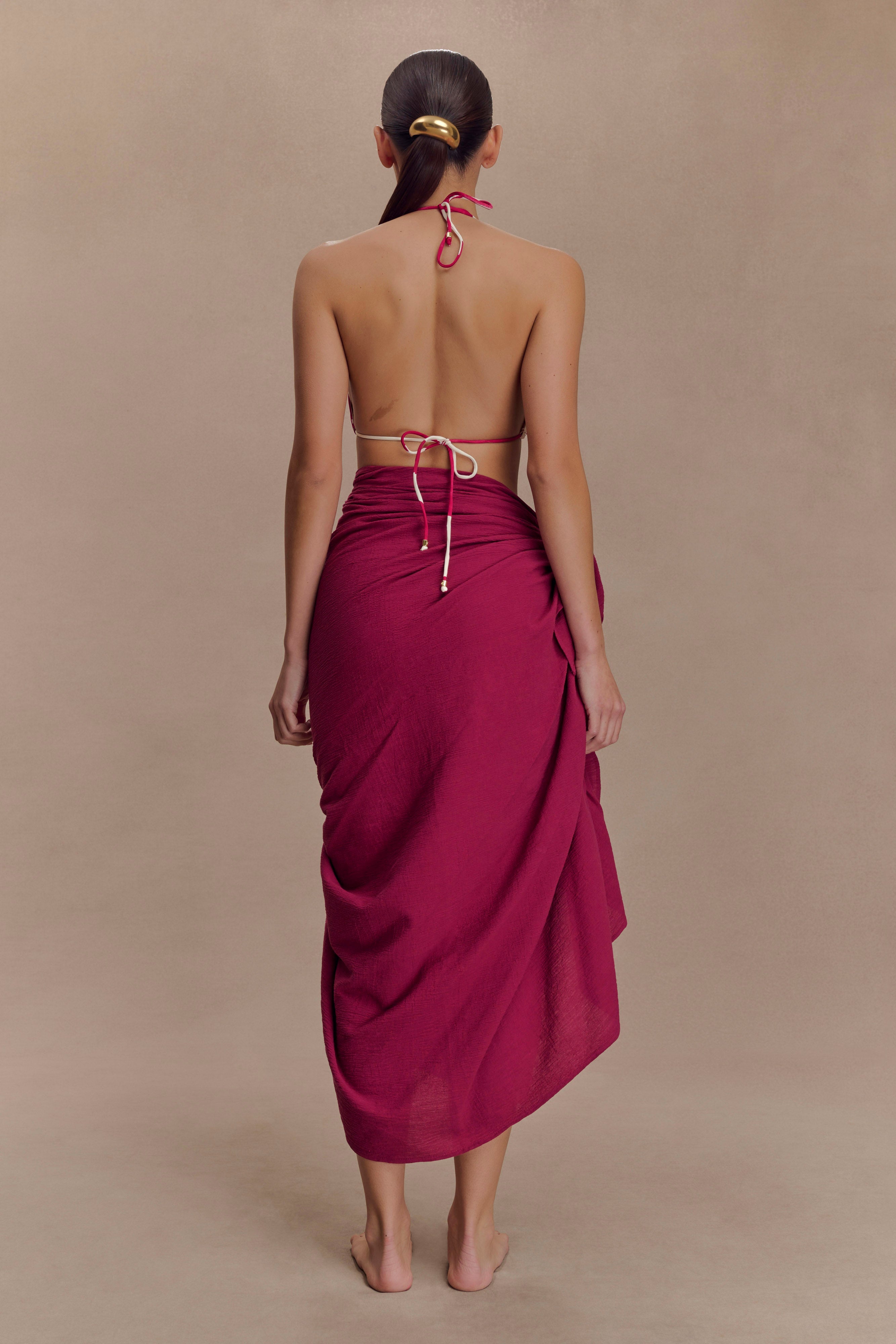 Evie Cotton Sarong - Wine、mySite、solidvoid