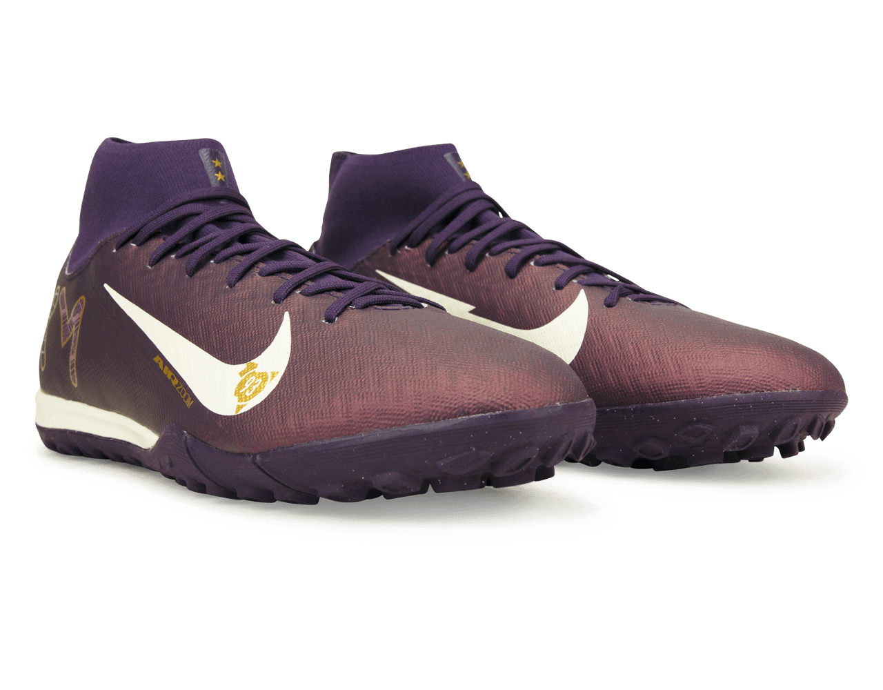 Nike Men's Zoom Mercurial Superfly 10 Academy KM TF Grand Purple/Pale Ivory、mySite、noshort