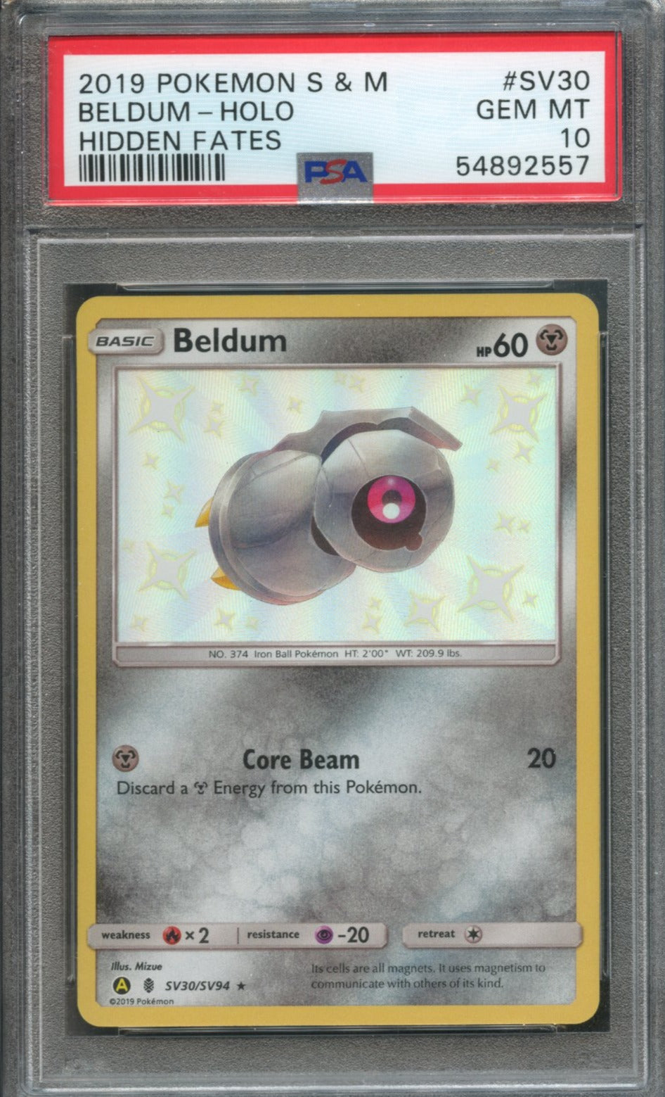 Beldum #SV30 PSA 10 Hidden Fates、mySite、waistdrama