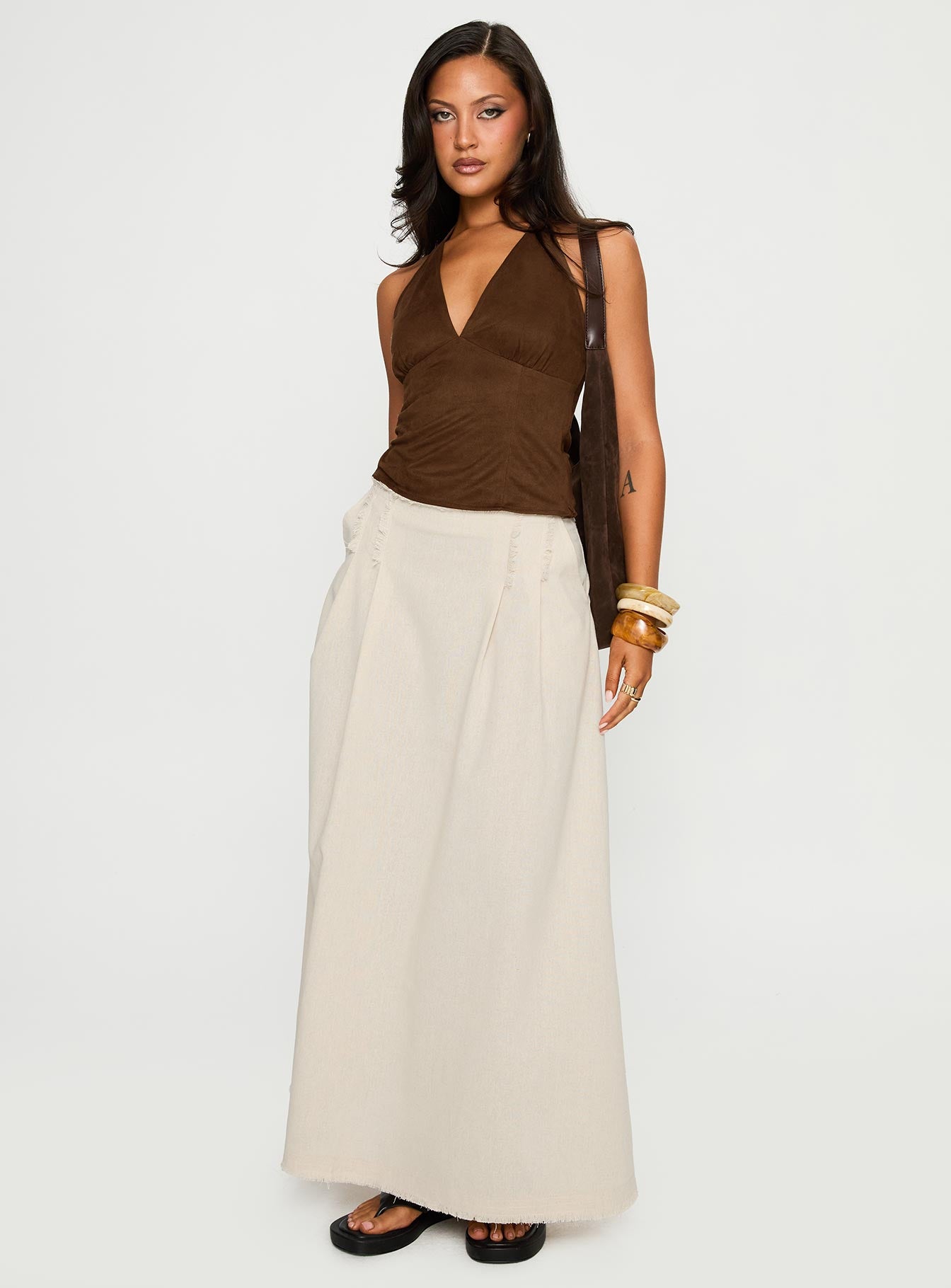 Bohemian Spirit Maxi Skirt Beige、mySite、solidvoid