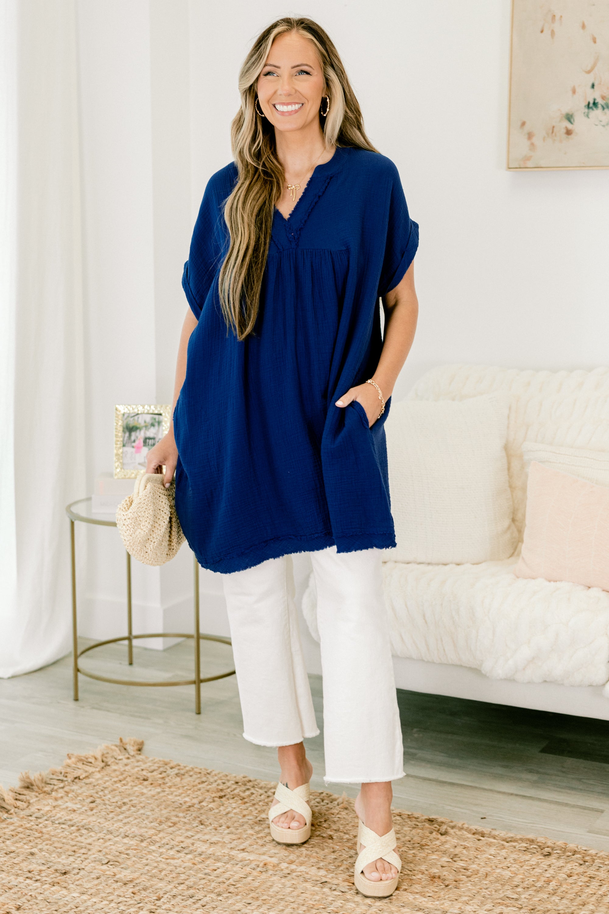  My Love Has Grown Tunic, Light Navy、mySite、justintrudeaud