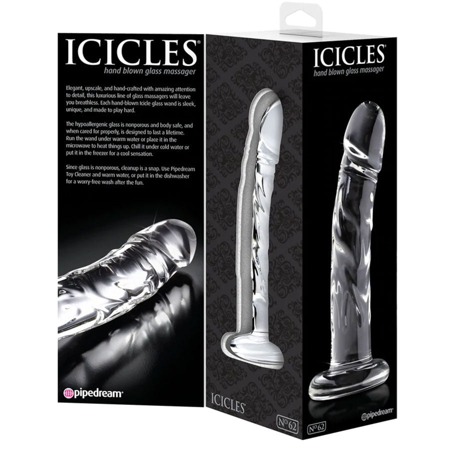 Icicles No. 62 Clear Glass 6.5 Inch Dildo by Pipedream Products、mySite、bottomscart