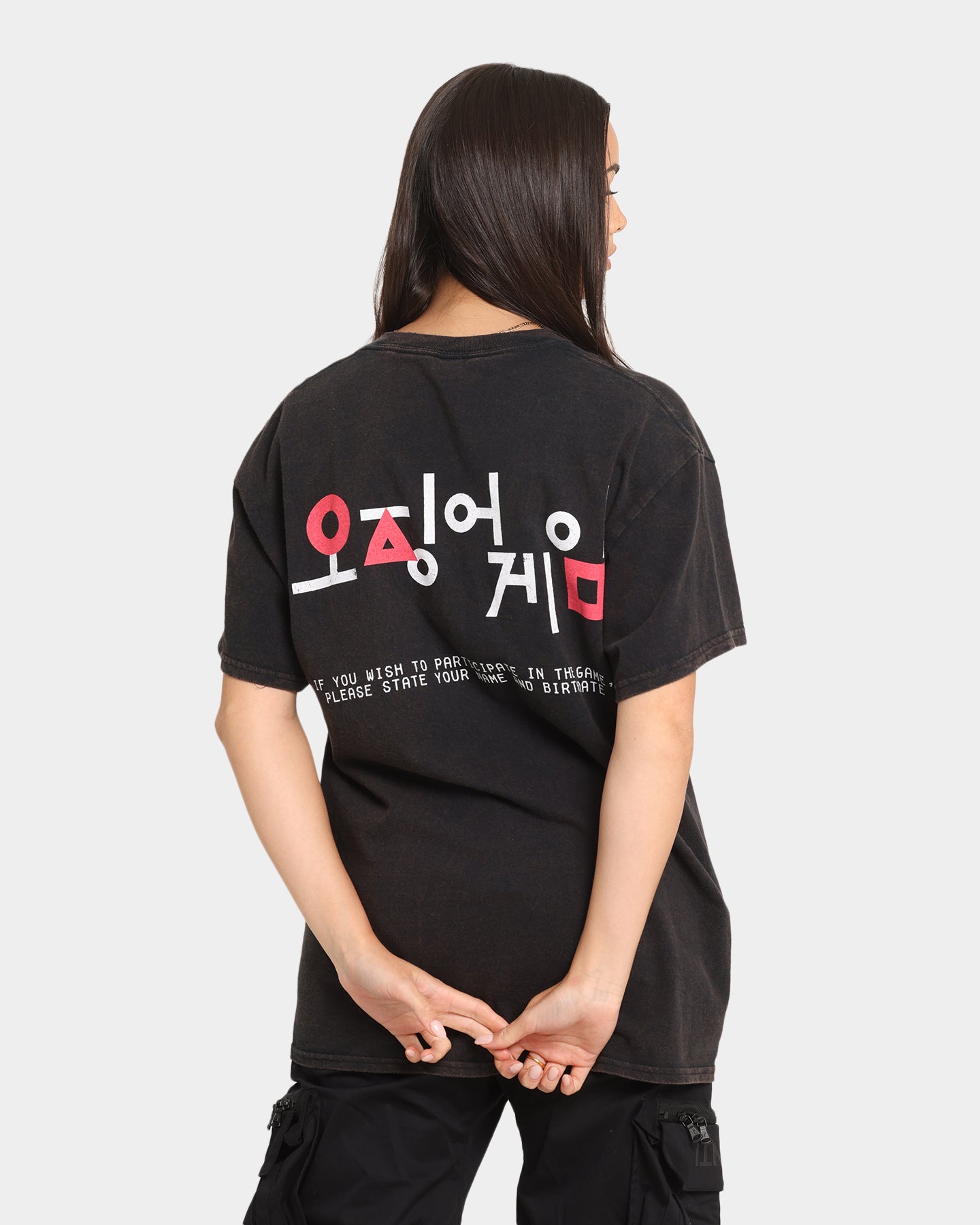 Goat Crew X Squid Game Logo Vintage T-Shirt Black Wash、mySite、zt4zffjzw