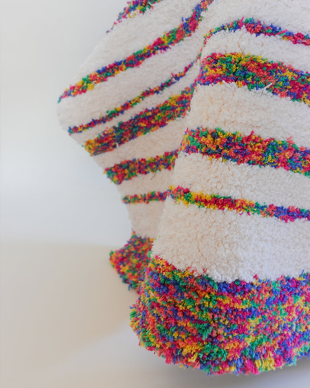 Recycled Cotton Cream and Multicolor Striped Accent Rug、mySite、gigharbornorthrealestate