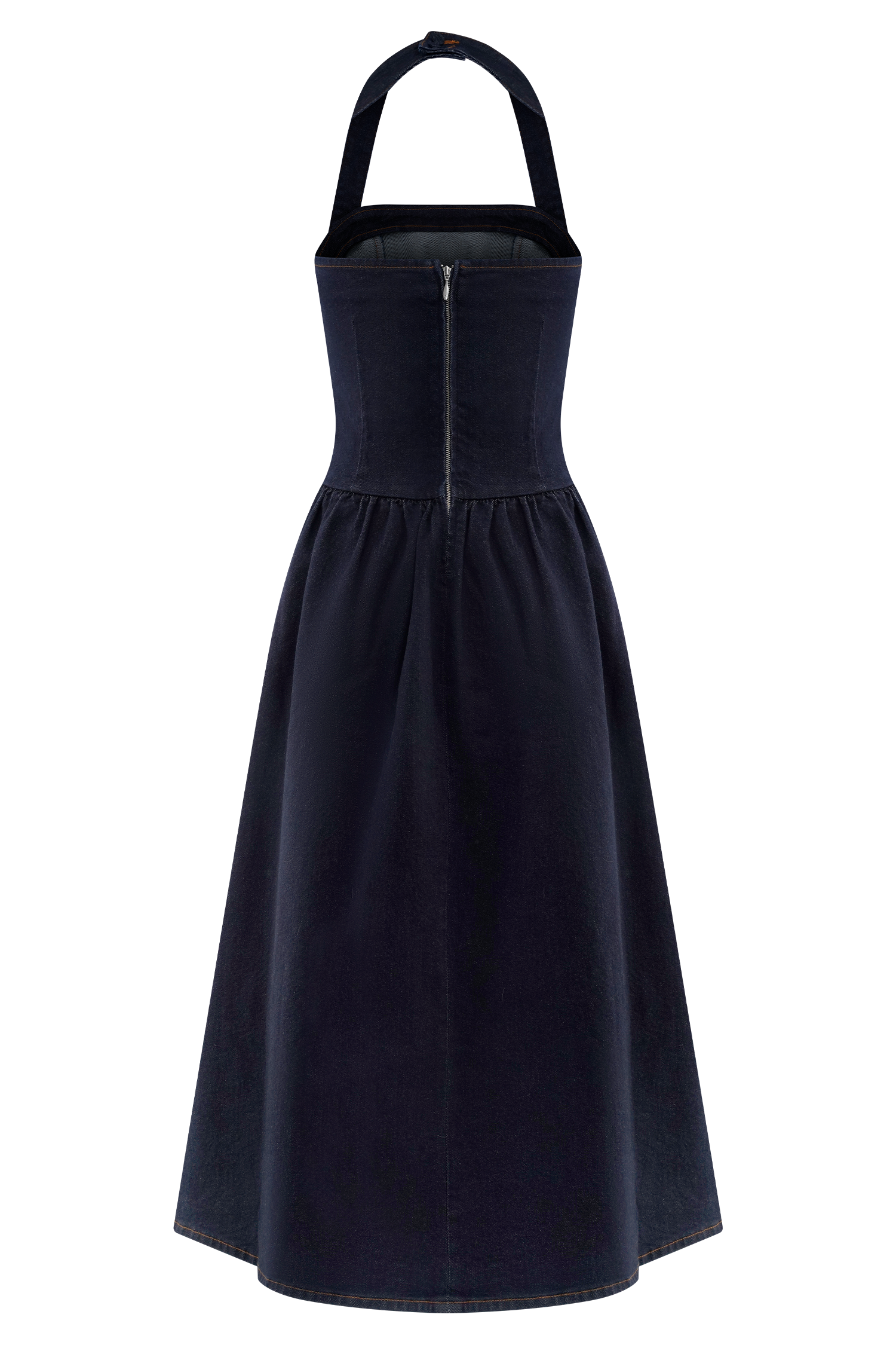 Caroline Denim Halter Midi Dress - Indigo Blue、mySite、solidvoid