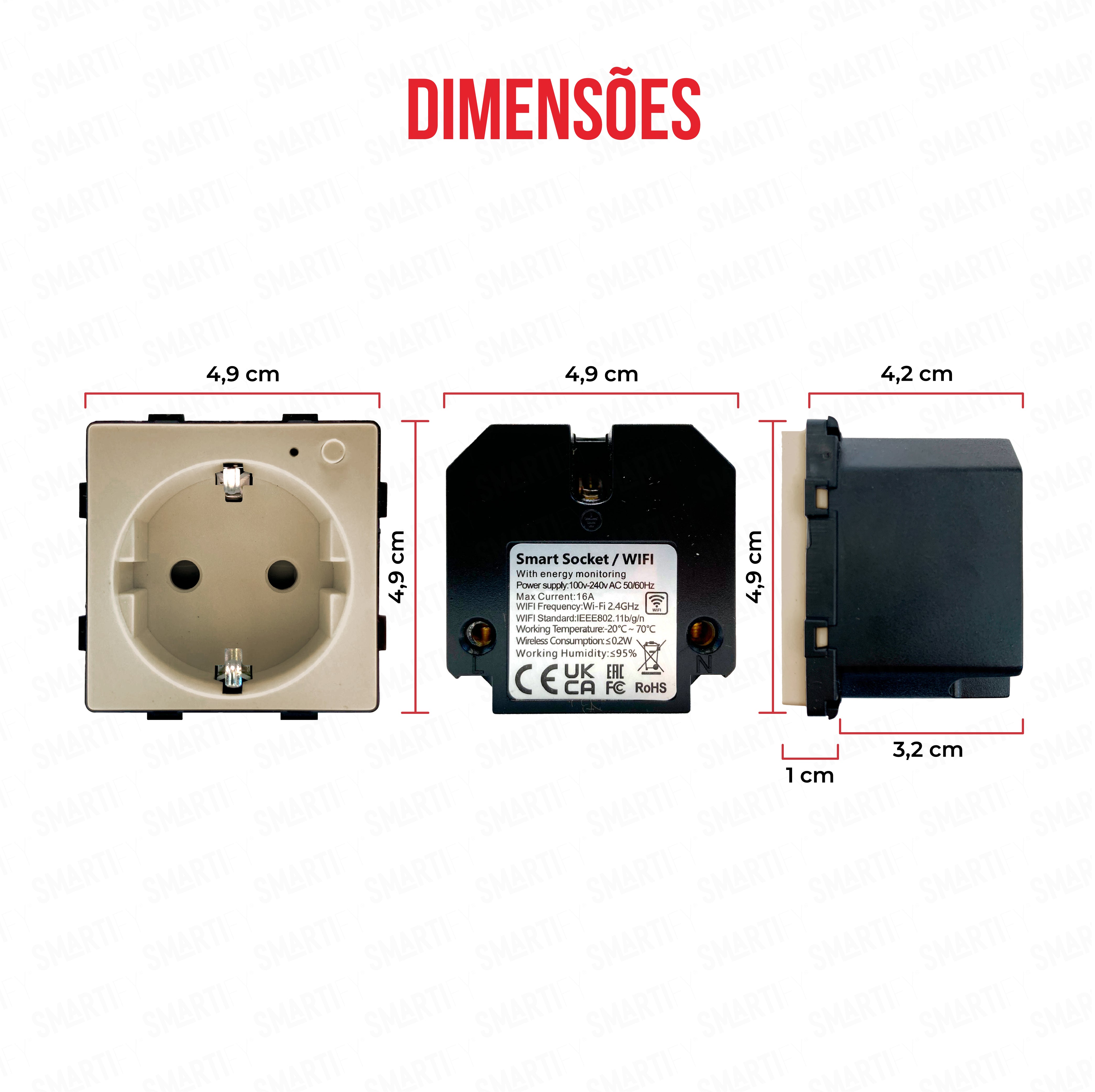 Smartify vPRO Módulo Tomada Inteligente Wifi c/ Medidor de Energia Dourado - SYPMTEWFDR、mySite、fannypackpong