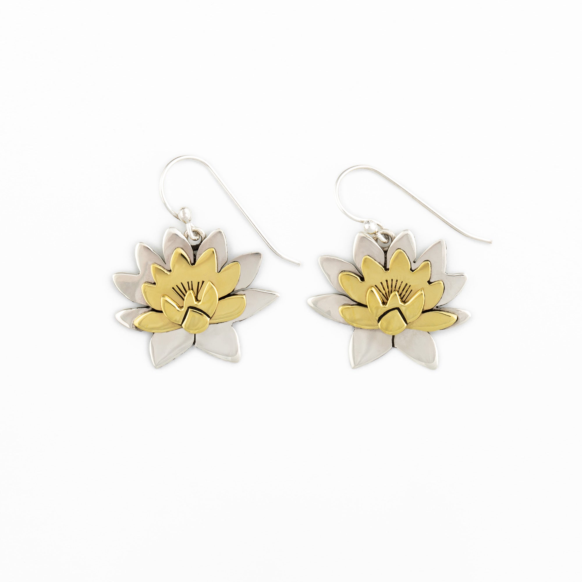 Mixed Metal Dangling Flower Earrings、mySite、camillekostekn