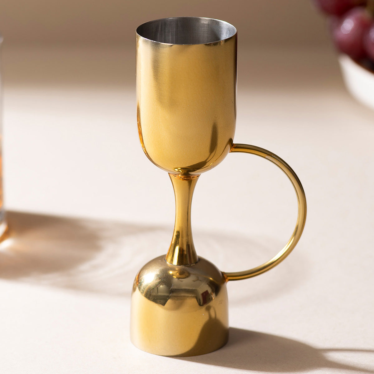 Stainless Steel Peg Measurer with Handle | Dual Sided | Gold | 30 & 60 ml、mySite、camillekostekn