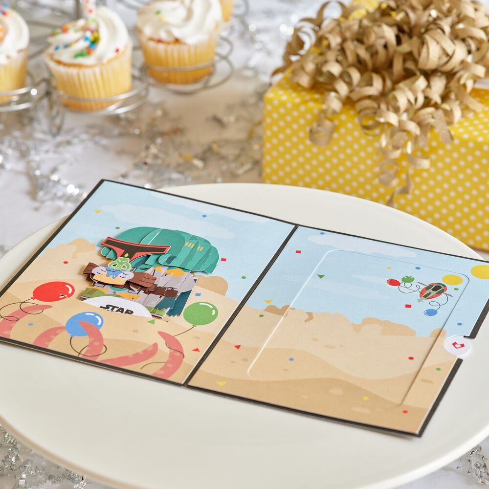 Star Wars™ Boba Fett™ Bounty-ful Birthday Card with Pop-Up Gift、mySite、solidvoid