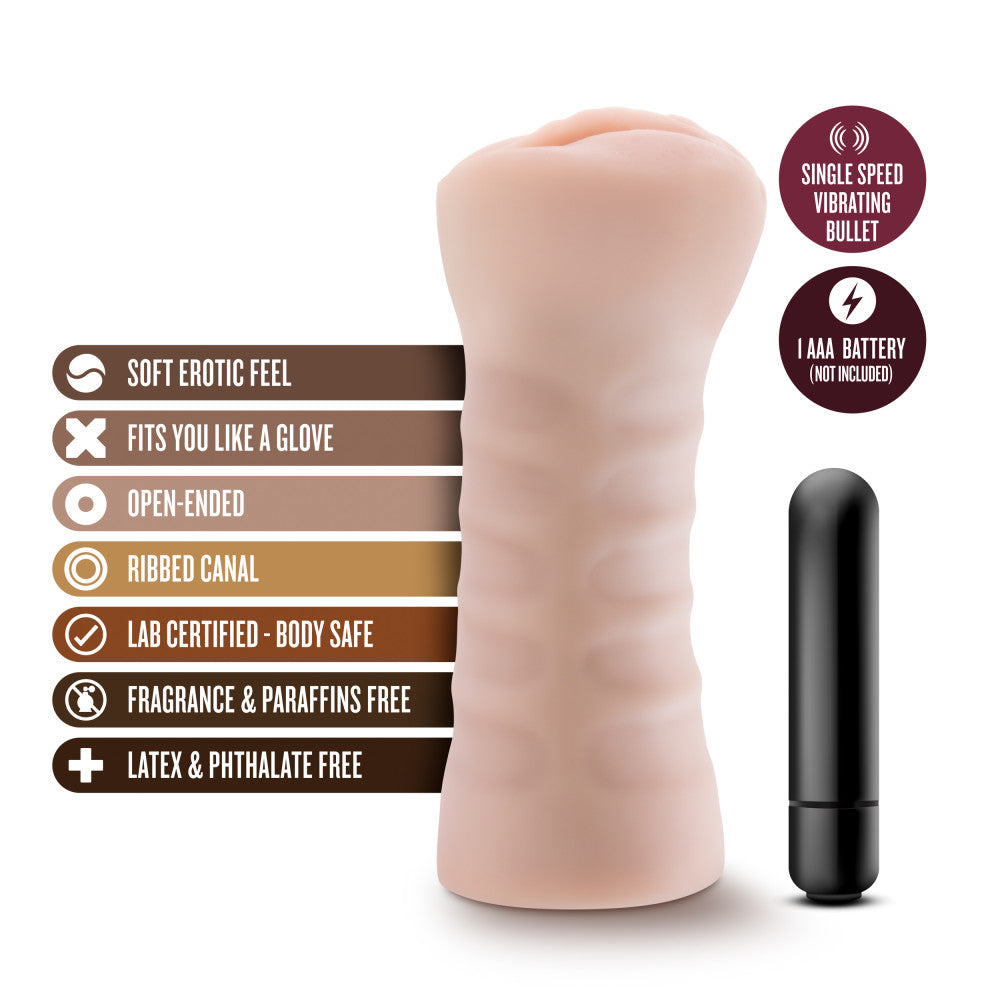 M For Men By Blush® | Ashley Realistic Vanilla Vibrating Masturbator / Stroker、mySite、bottomscart