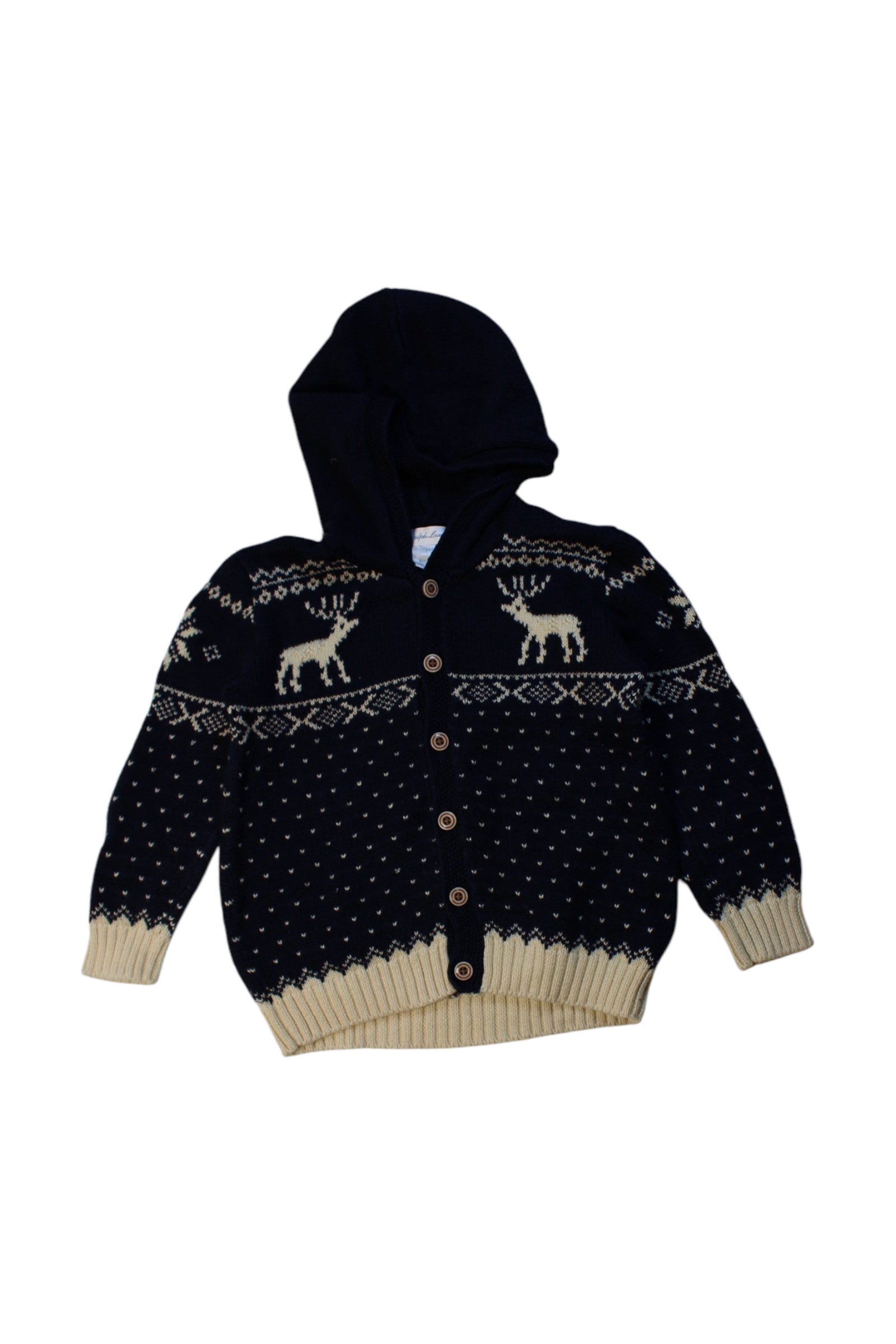 Ralph Lauren Hooded Cardigan With Reindeer Pattern Size 2T、mySite、g9winljtr