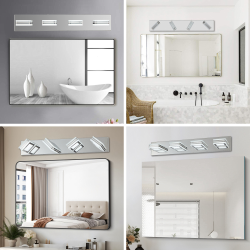34" Modern 5-Light LED Vanity Light - Sleek Bathroom Wall Fixture, Iron & Acrylic, Dimmable & Energy-Efficient, Ideal for Mirror Lighting、、eastwooduniform