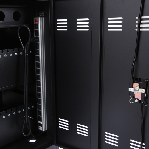 30+2Bay Mobile School Charging Cart Station for Chromebook, Tablet and Laptop Computer with Power Strip Included, Assembly Required-BLACK、、casual