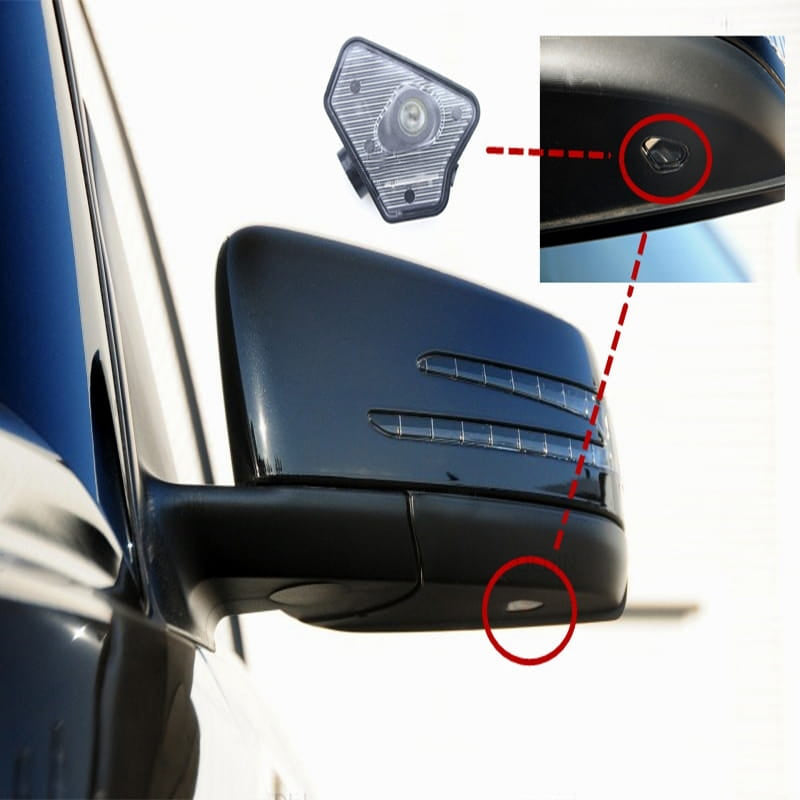 2x Mercedes-Benz Triangle MIRROR LIGHT (PLUG&PLAY) 4 logos、mySite、nflplayoffbracketp