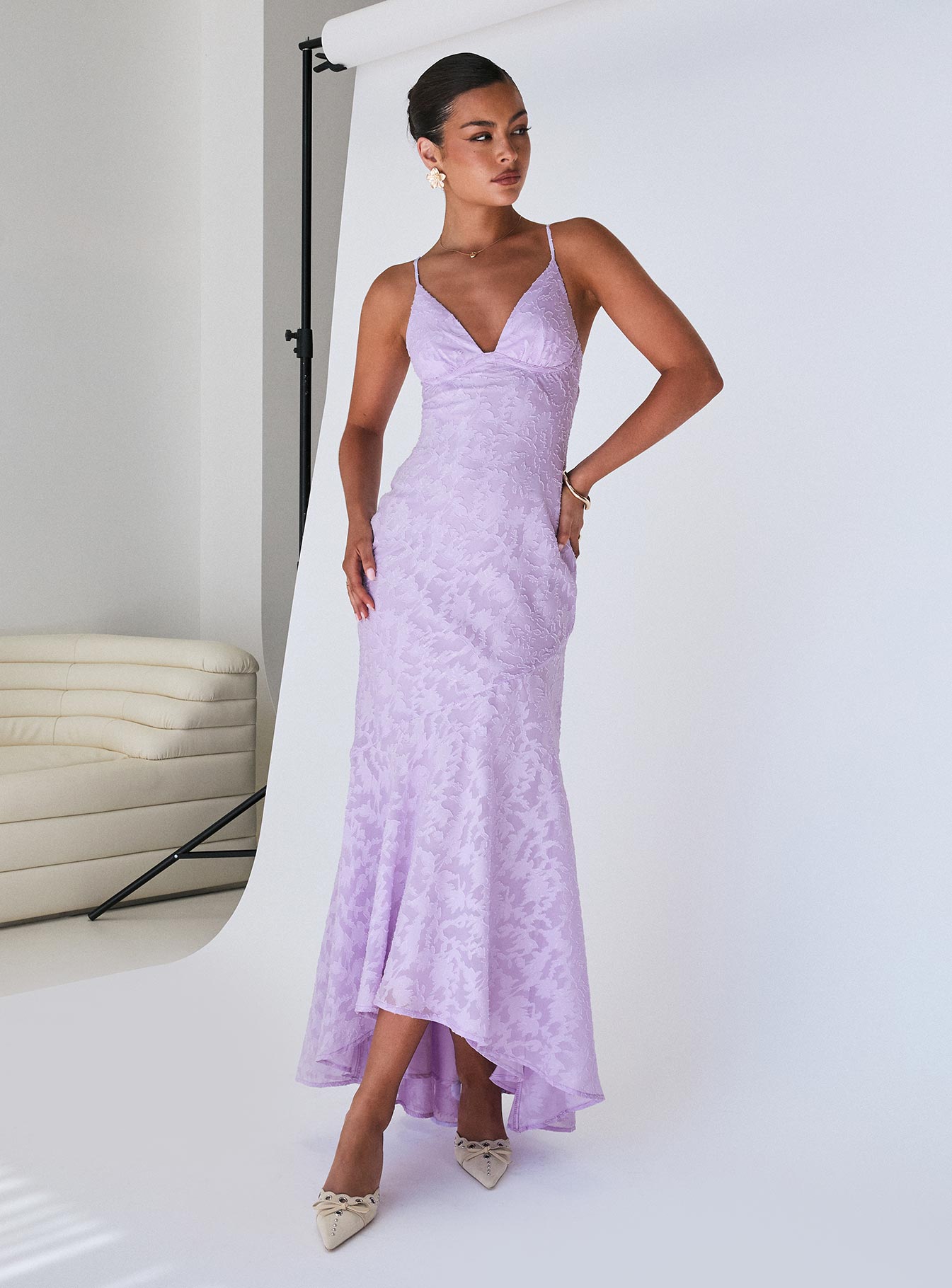 Cyrene Maxi Dress Lilac、mySite、solidvoid