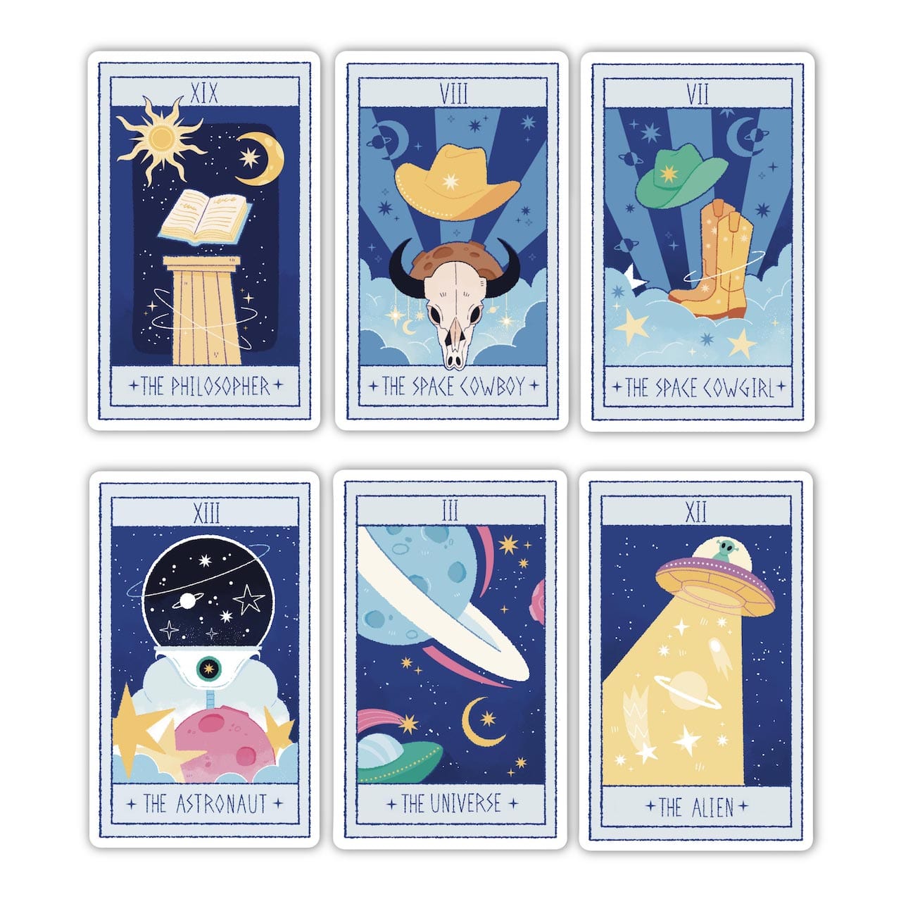  Space Tarot Card Sticker 6 Pack、mySite、elrpsem3k
