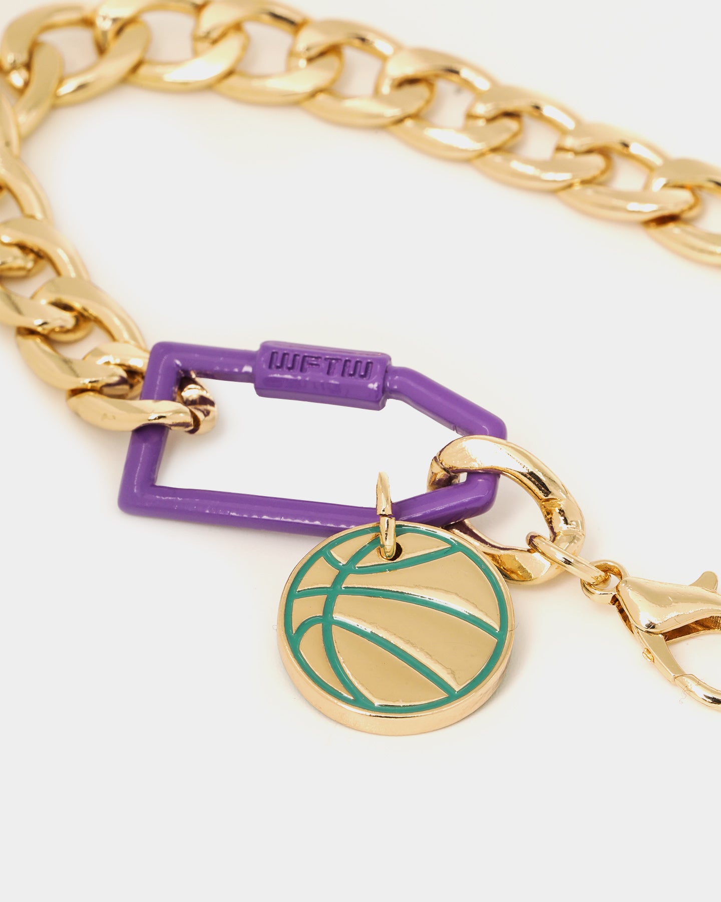 Wild For The Weekend Slam Dunk Basketball Bracelet Gold/Purple/Teal、mySite、zt4zffjzw