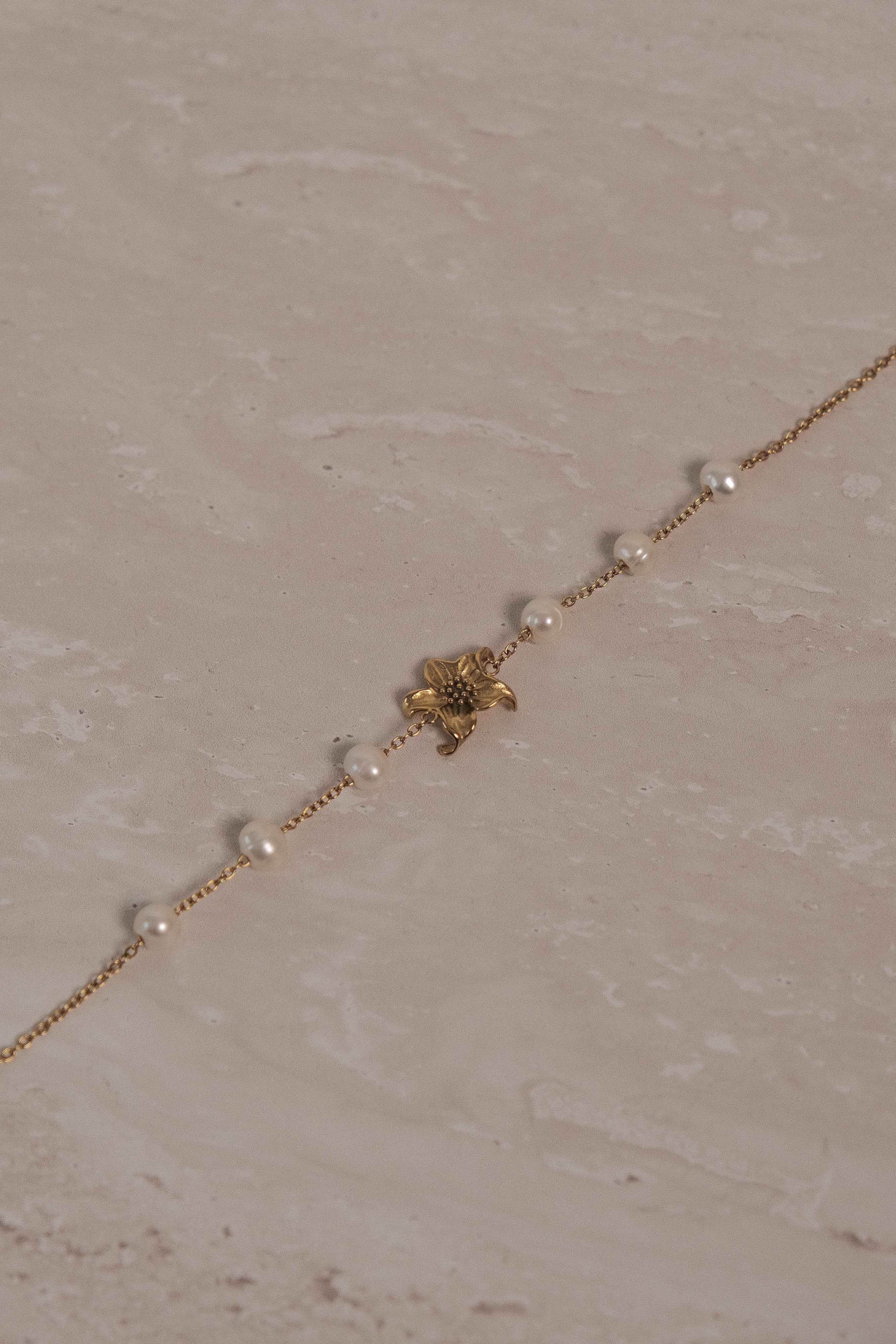 Eva Floral Fresh Water Pearl Necklace - Gold、mySite、solidvoid