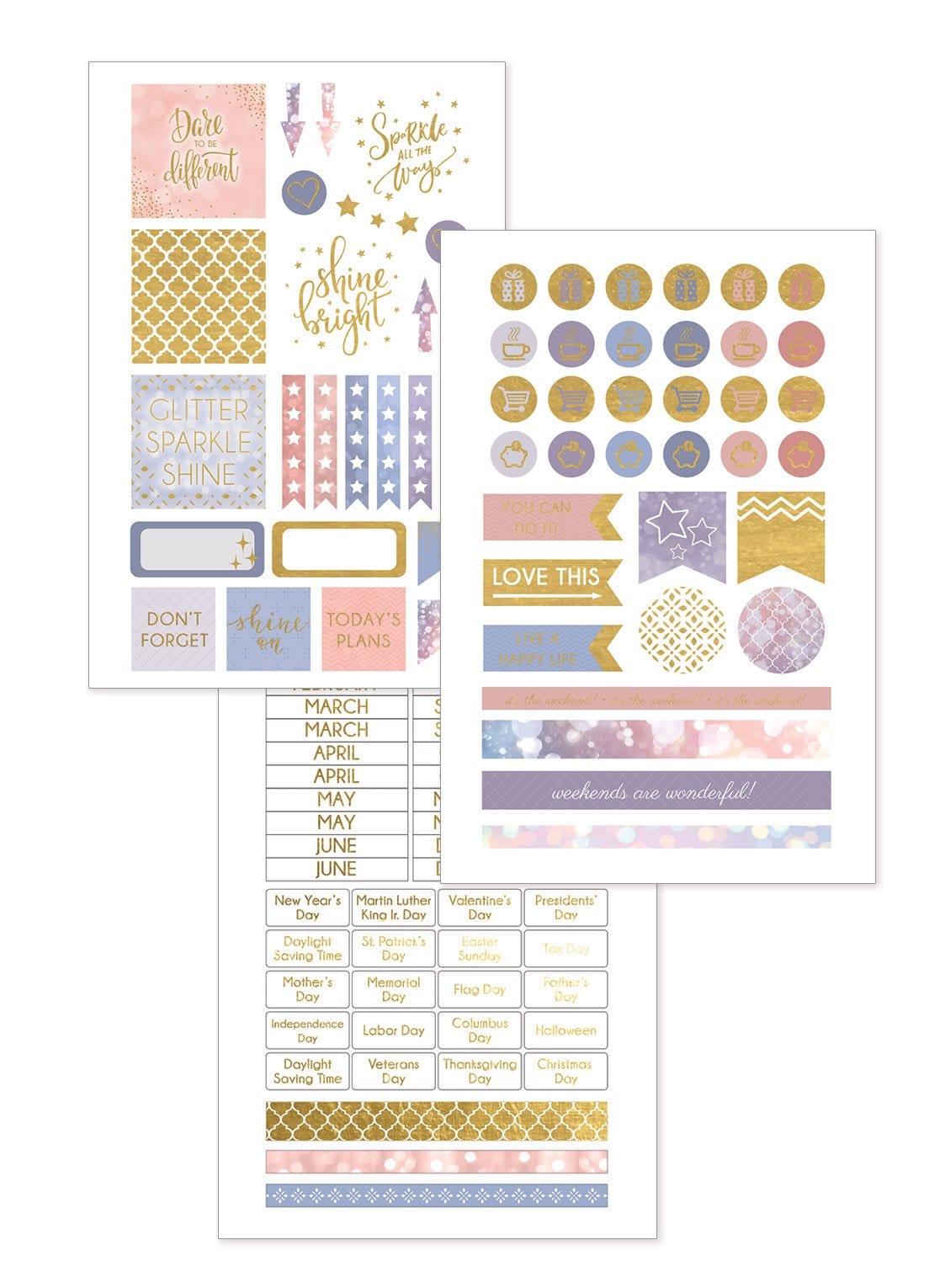  Weekly Planner - Shine Bright 12 Month Undated Mini、mySite、ghnorth